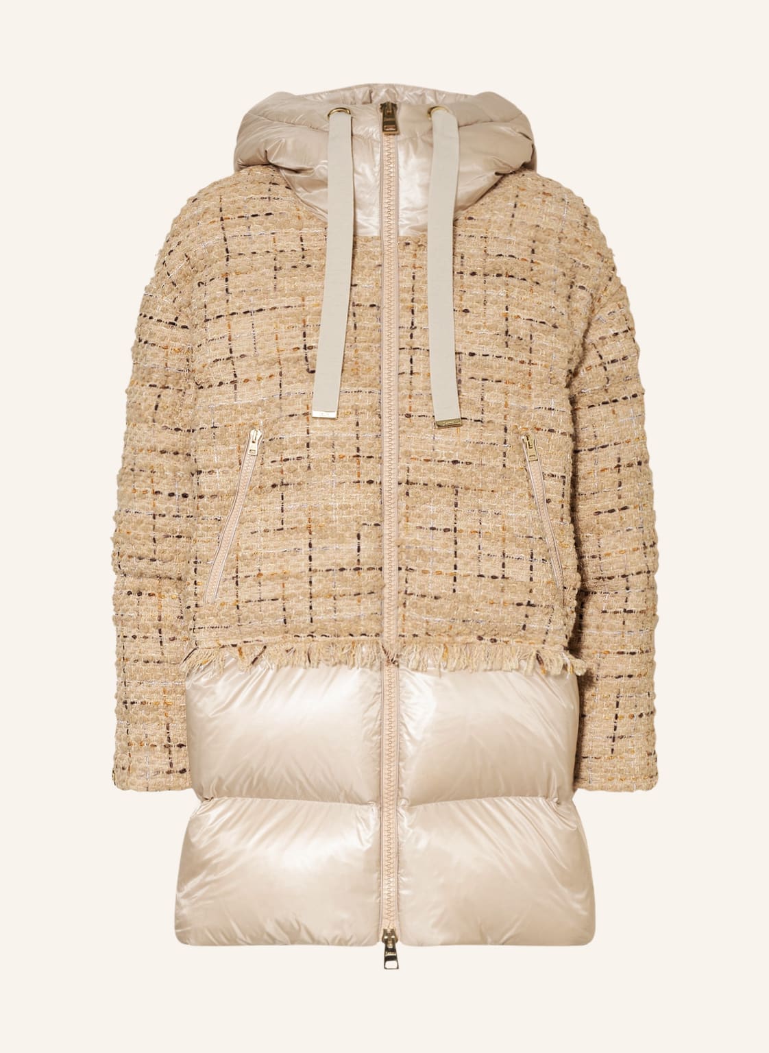 Image of Herno Daunenmantel Im Materialmix beige