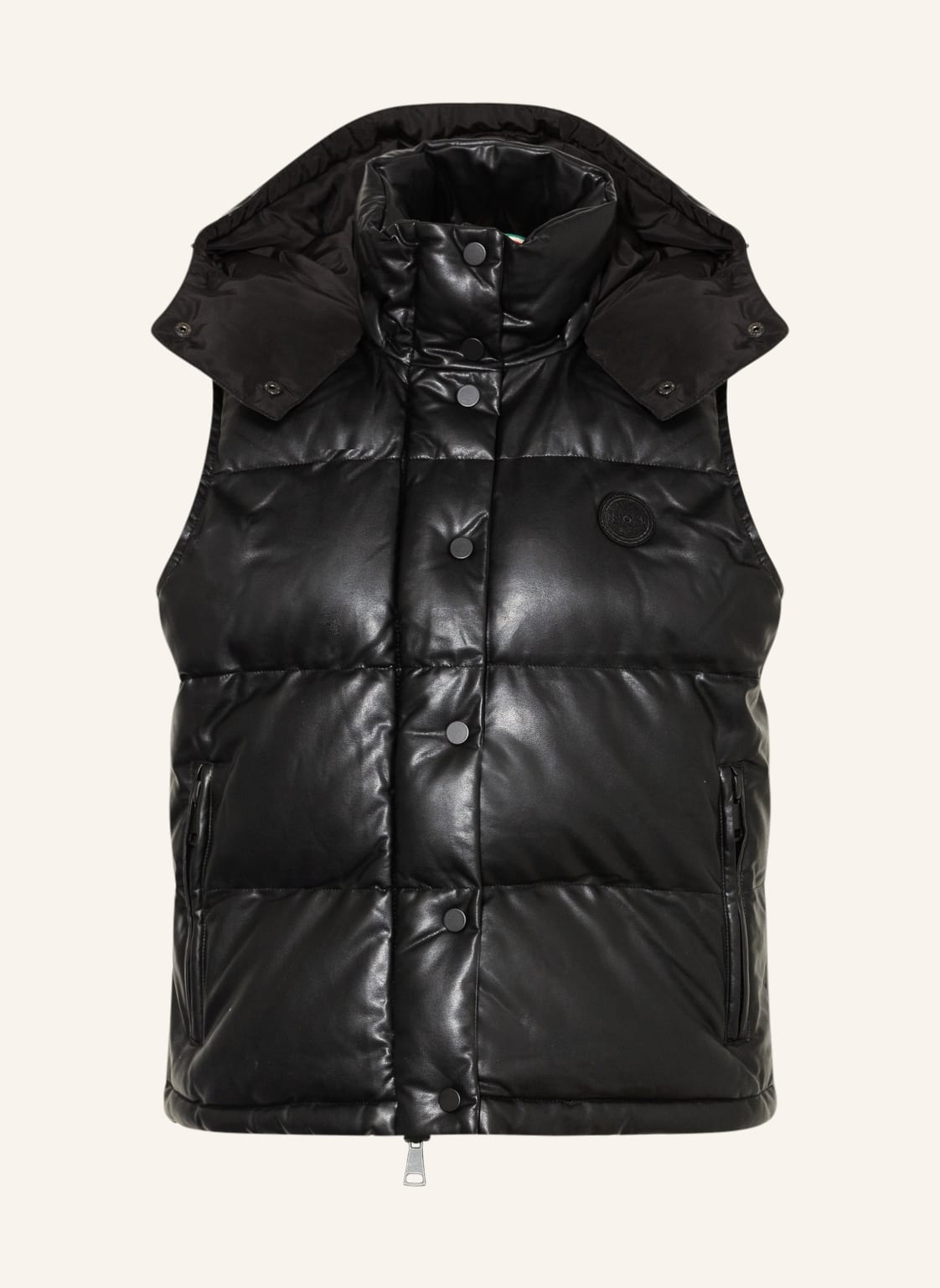 Image of No.1 Como Steppweste Lucia In Lederoptik schwarz