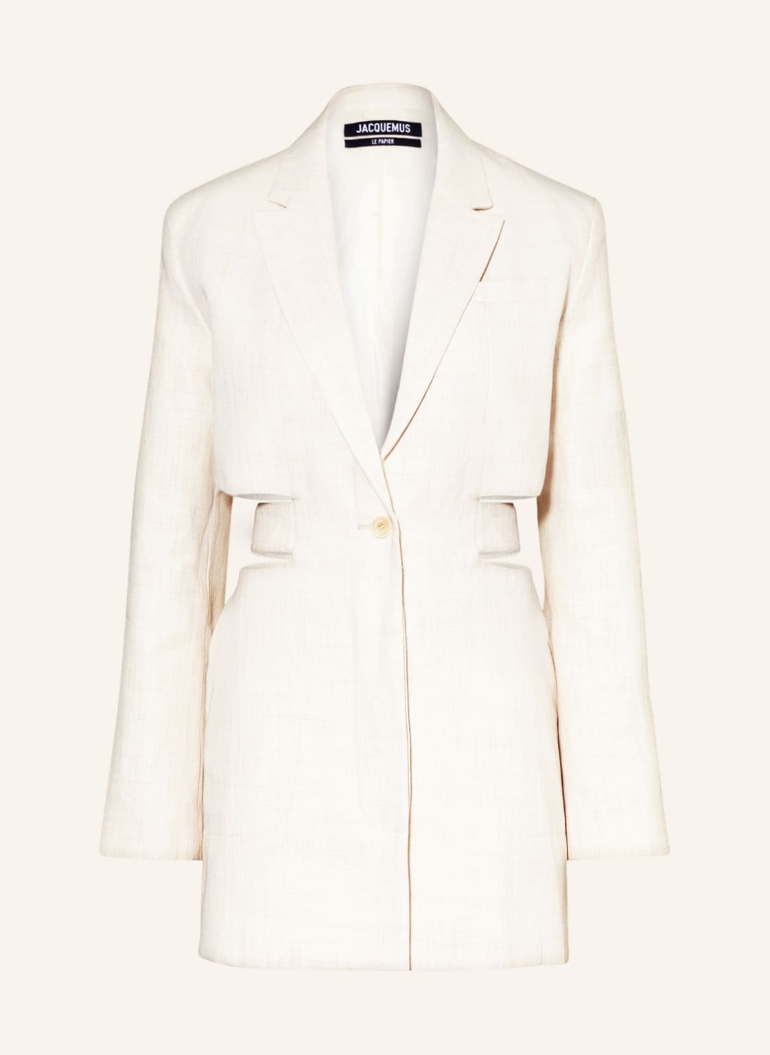 Image of Jacquemus Kleid La Robe Bari Aus Leinen weiss