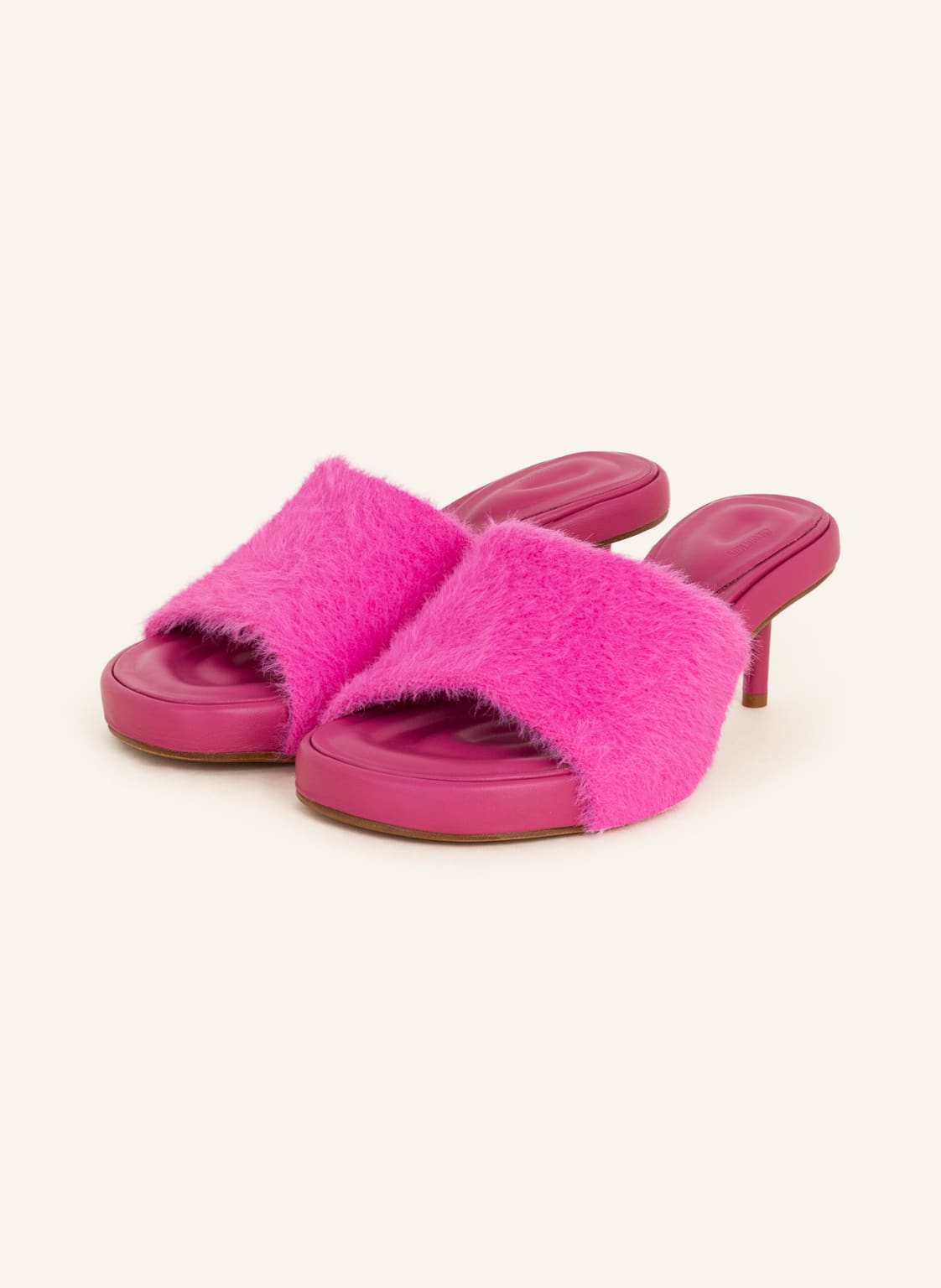 Image of Jacquemus Mules Les Mules Argilla Mit Kunstfell pink