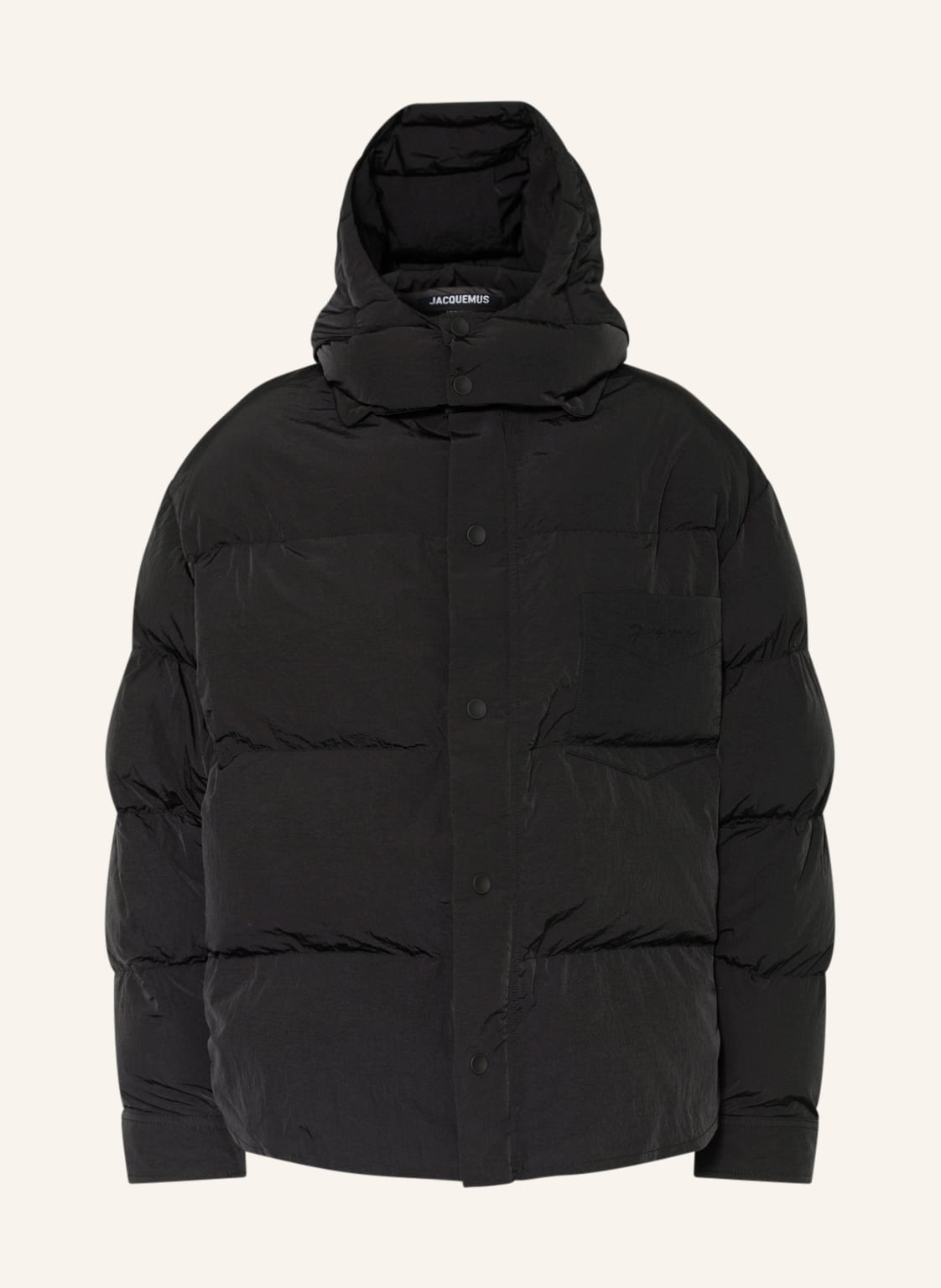 Image of Jacquemus Steppjacke La Doudoune Mit Abnehmbarer Kapuze schwarz