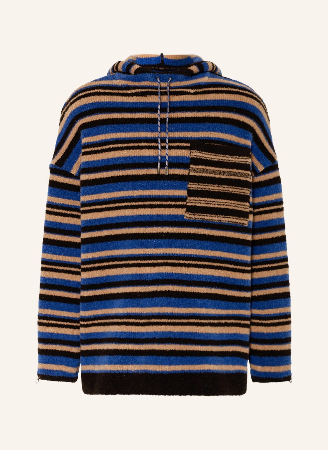 Image of Jacquemus Oversized-Strickhoodie Aus Merinowolle blau