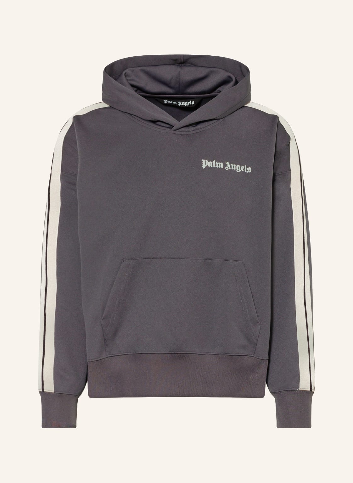 Image of Palm Angels Hoodie Mit Galonstreifen grau