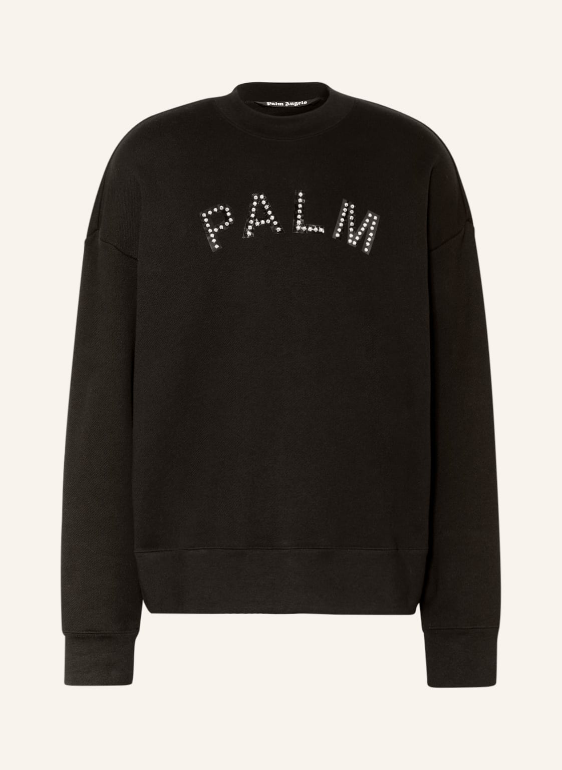 Image of Palm Angels Oversized-Sweatshirt Mit Schmucksteinen schwarz