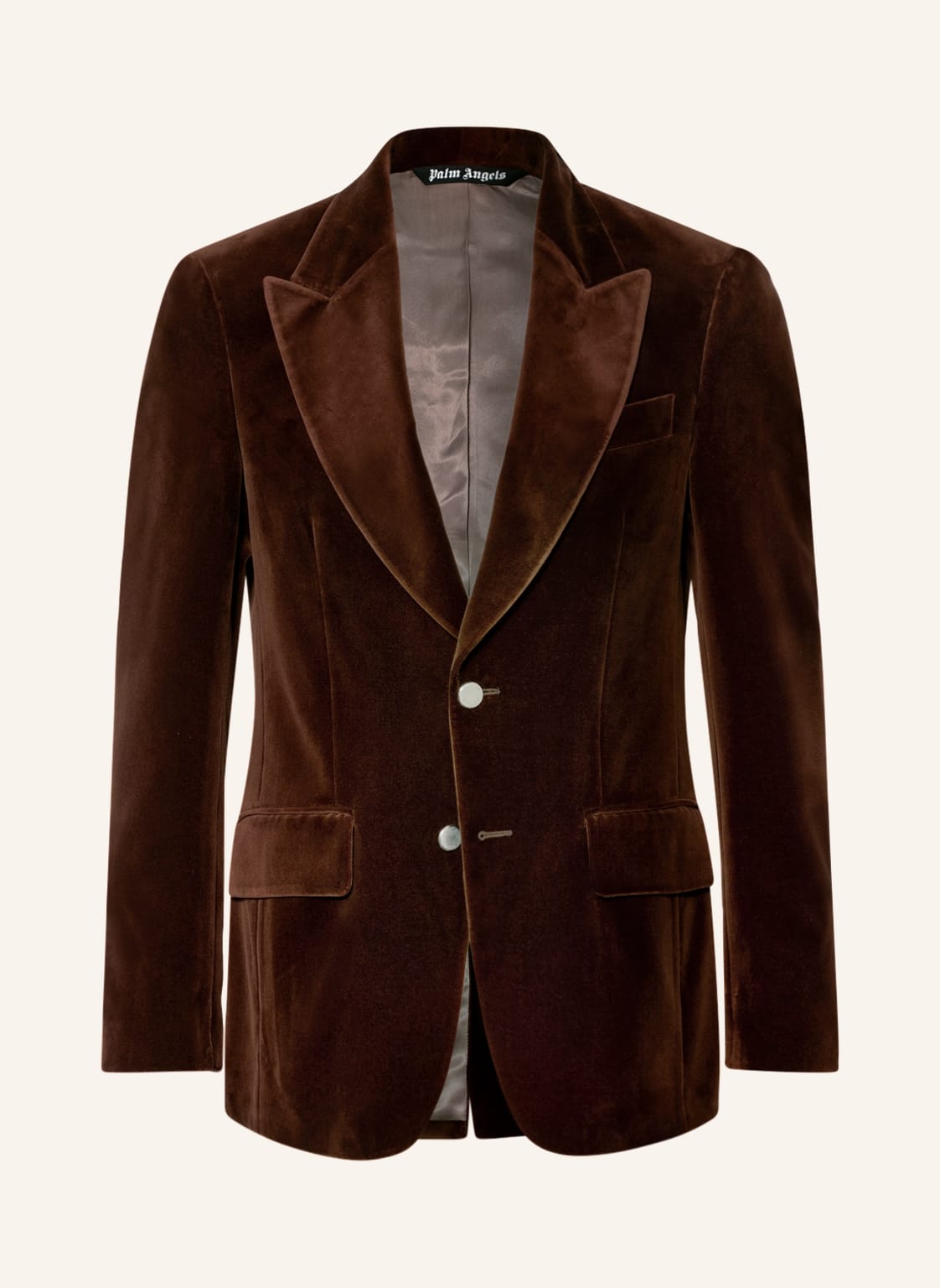 Image of Palm Angels Samtsakko Slim Fit braun