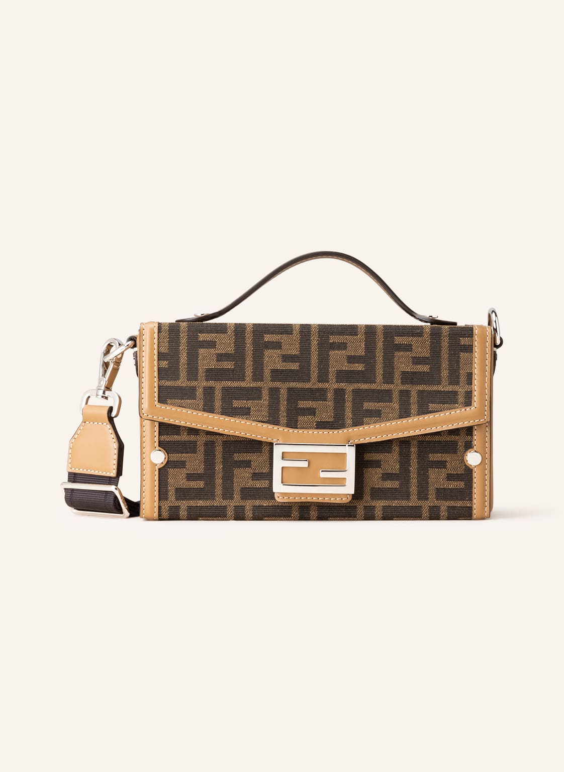 Image of Fendi Umhängetasche Baguette Soft Trunk braun