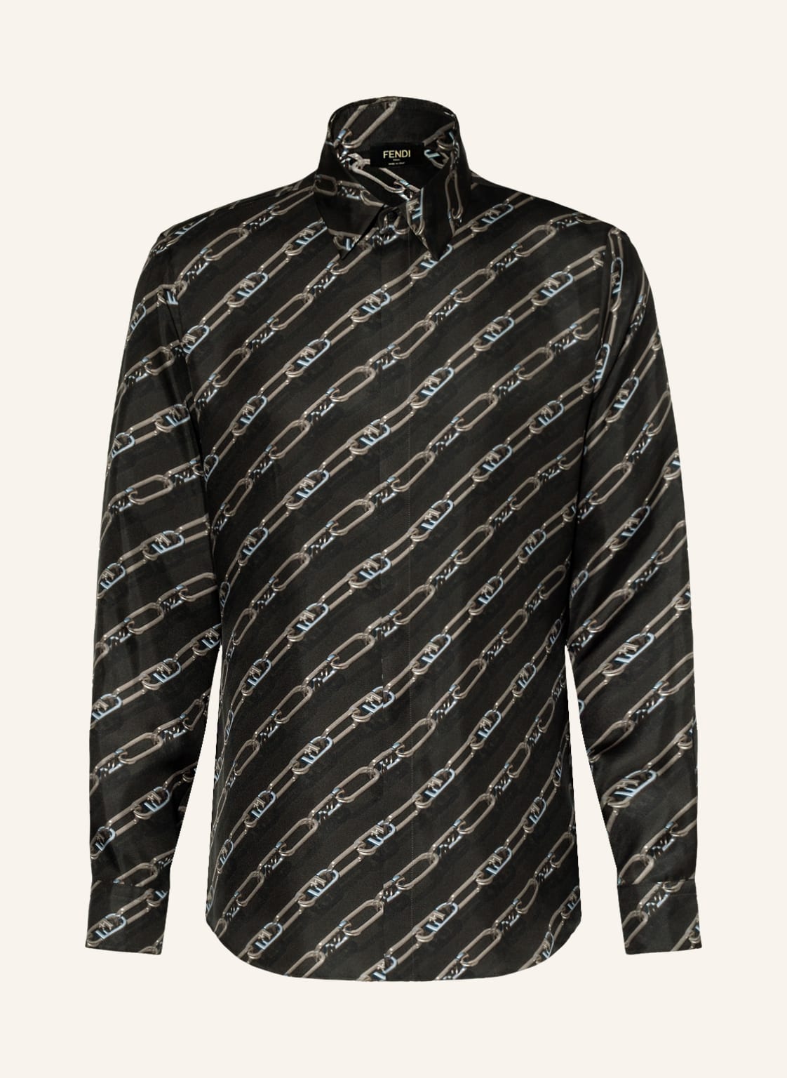 Image of Fendi Seidenhemd Slim Fit schwarz