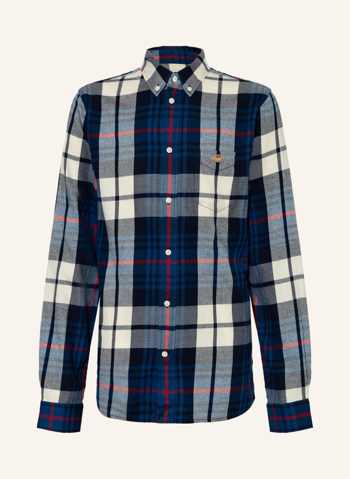 Image of Gant Flanellhemd Relaxed Fit blau