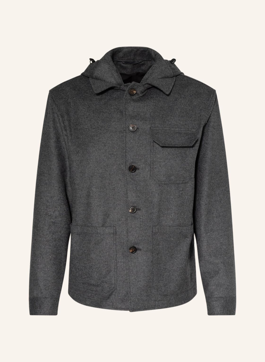 Image of Lardini Overjacket Iritalo Mit Abnehmbarer Kapuze grau