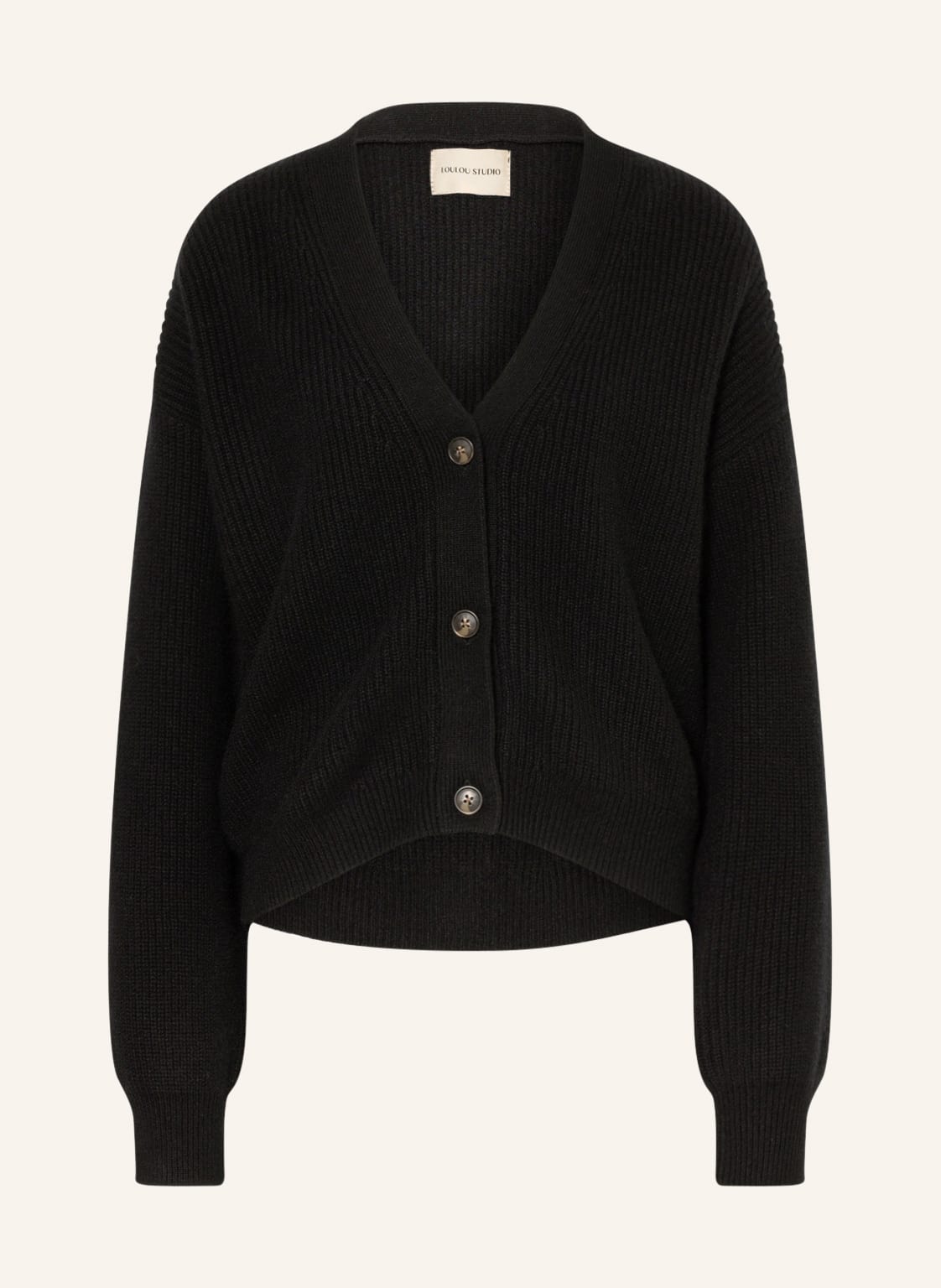 Image of Loulou Studio Oversized-Strickjacke Aus Cashmere schwarz