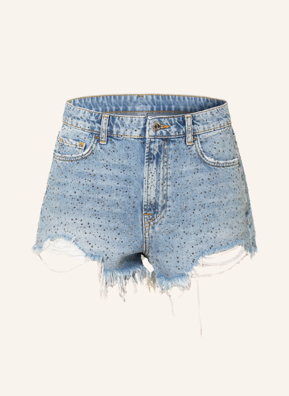 Image of Liu Jo Jeansshorts Mit Schmucksteinen blau