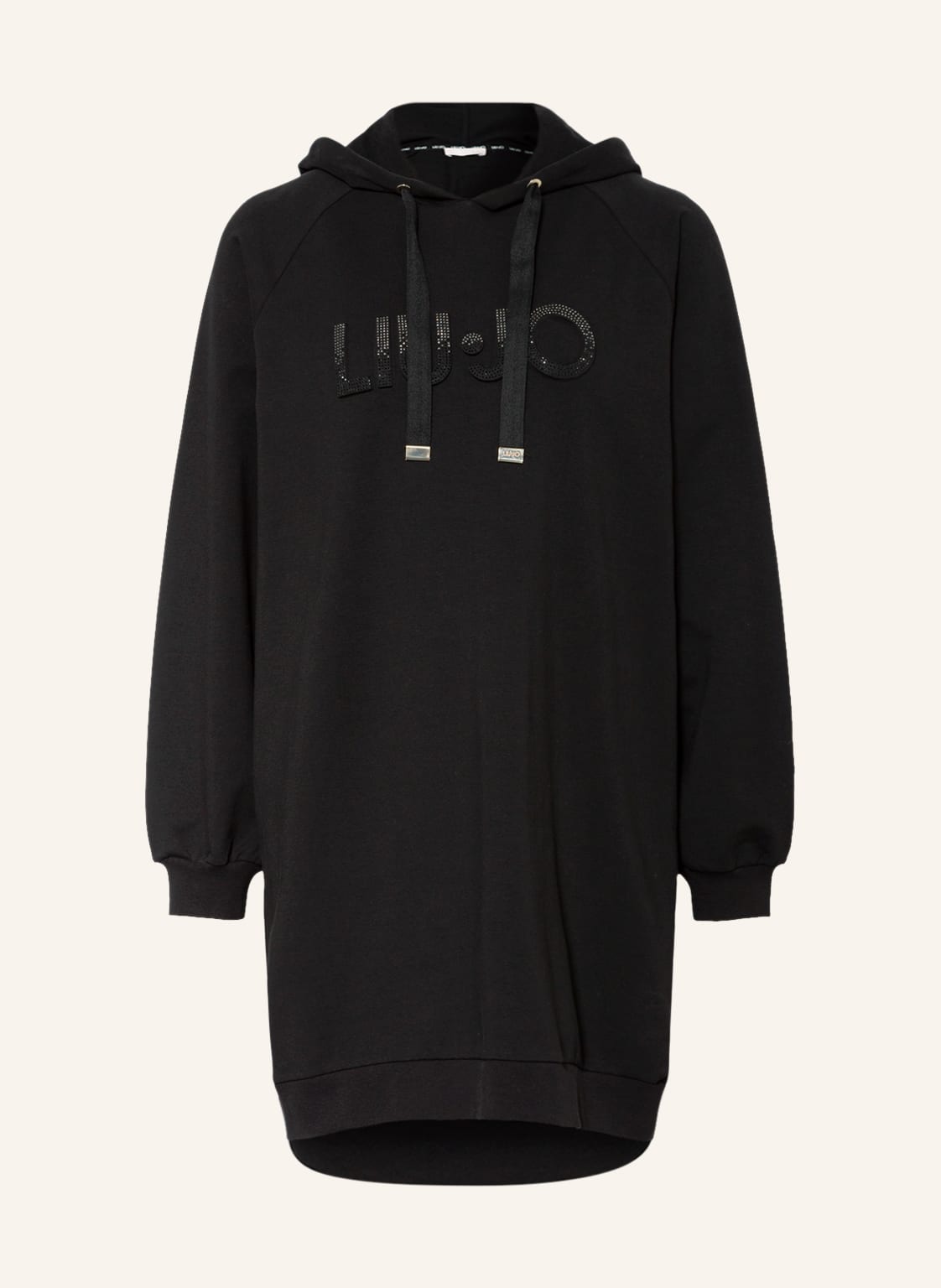 Image of Liu Jo Hoodie-Kleid Mit Schmucksteinen schwarz