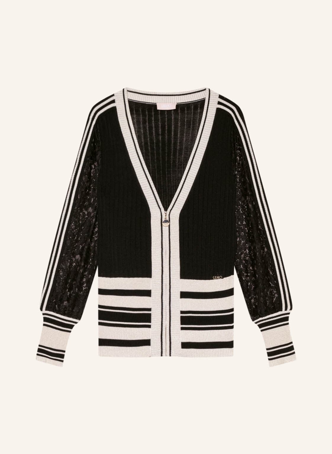 Image of Liu Jo Strickjacke Im Materialmix schwarz