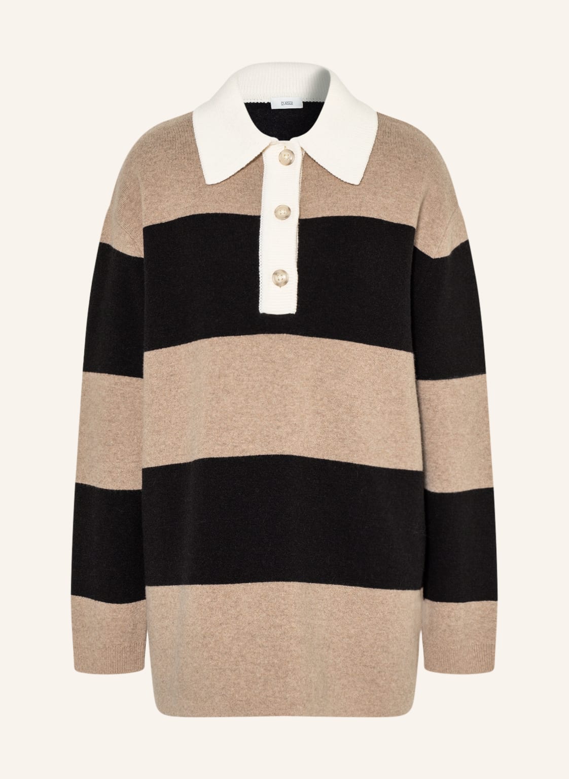 Image of Closed Strick-Poloshirt schwarz