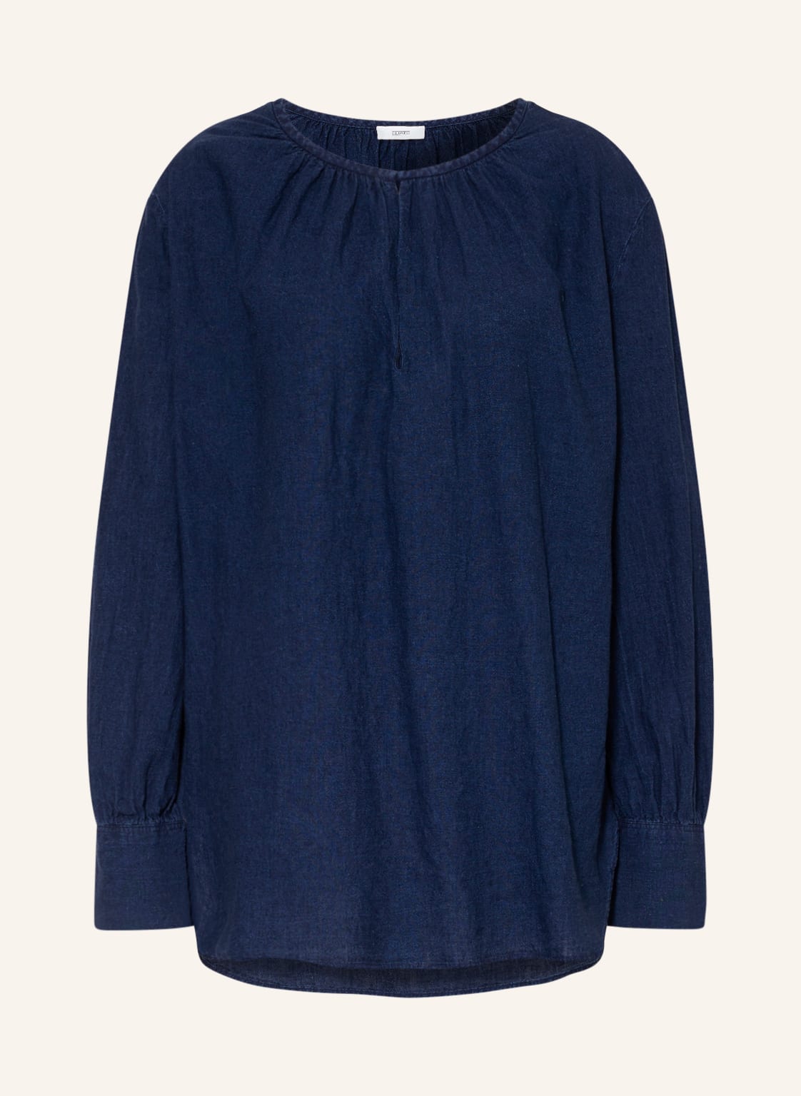 Image of Closed Blusenshirt In Jeansoptik blau