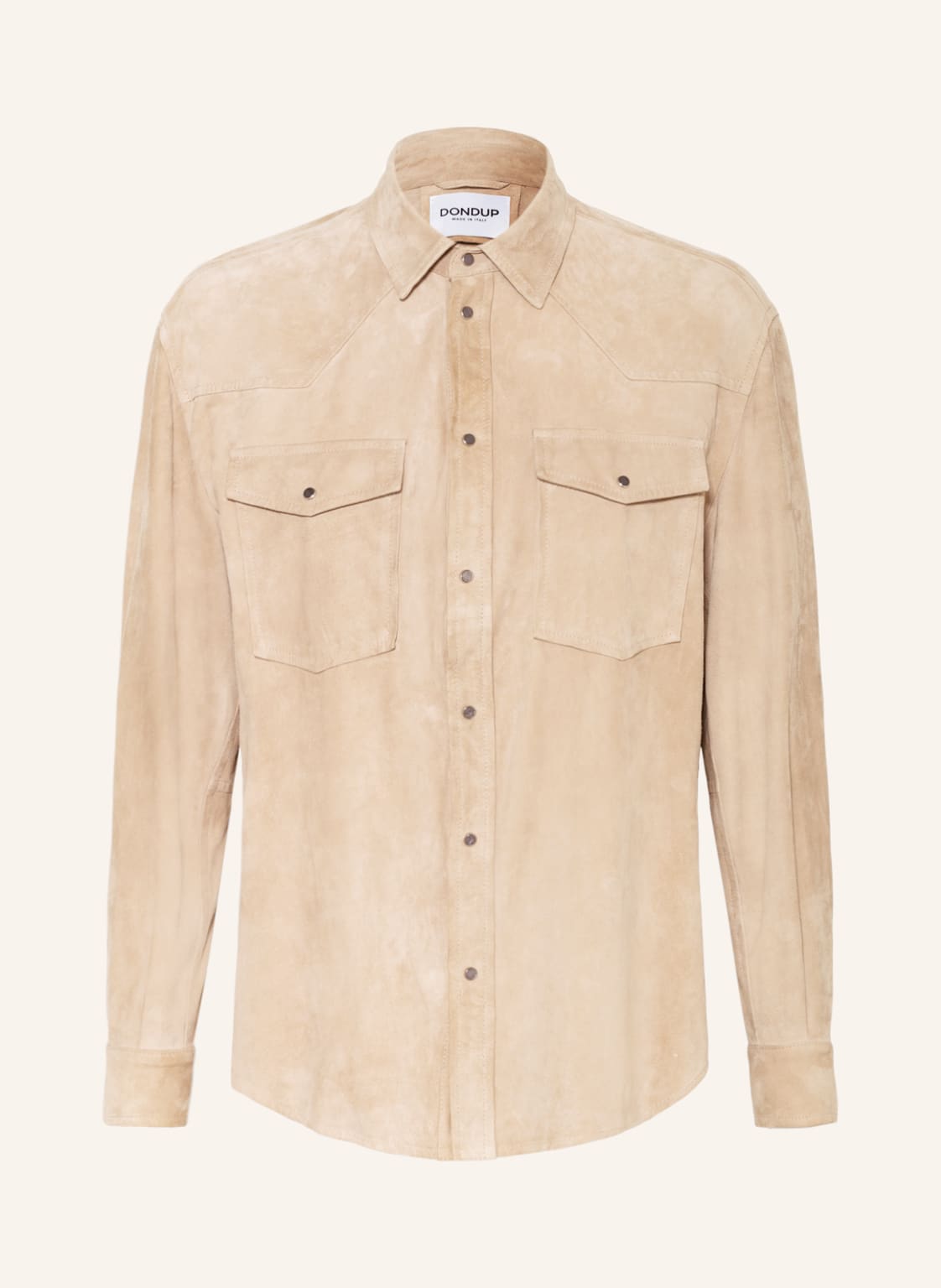 Image of Dondup Leder-Overshirt beige