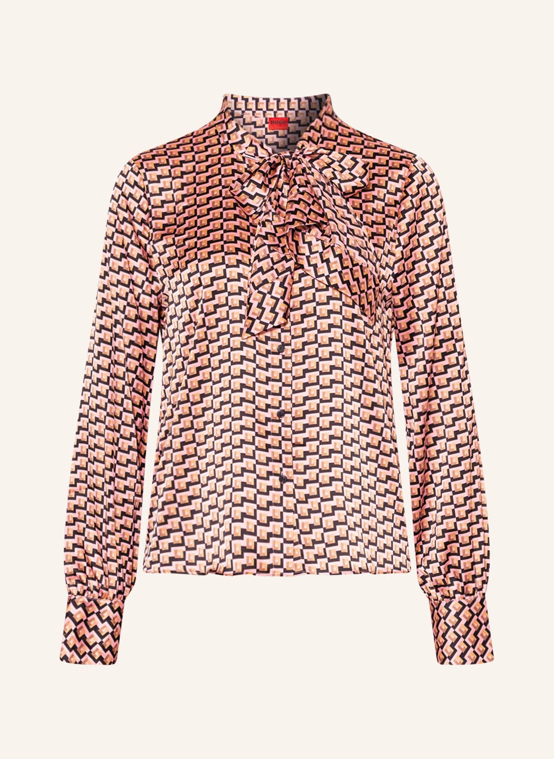 Image of Hugo Schluppenbluse Emya Aus Satin rosa