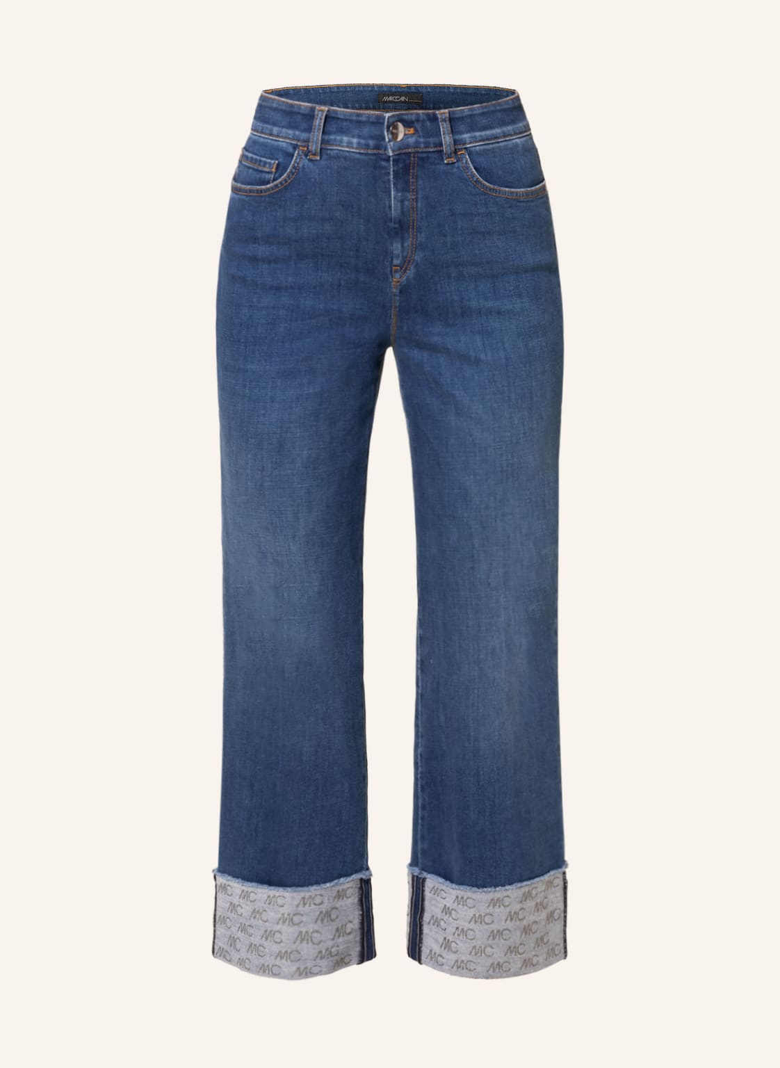 Image of Marc Cain Jeans-Culotte Fes Mit Schmucksteinen blau