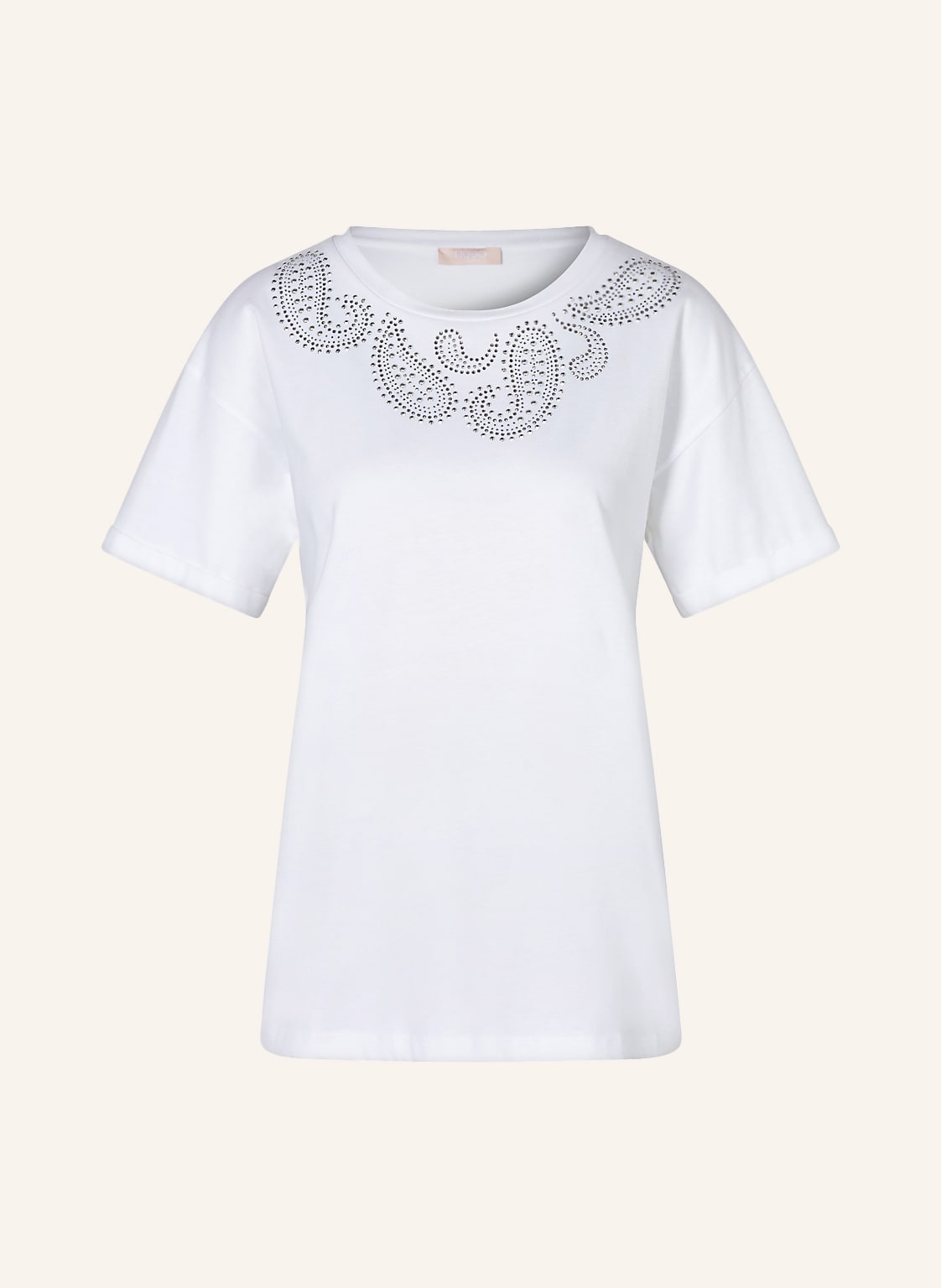 Image of Liu Jo T-Shirt Mit Schmucksteinen weiss