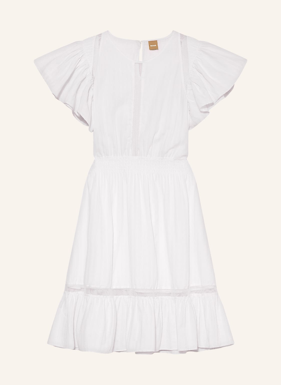 Image of Boss Kleid Destina Mit Volants weiss