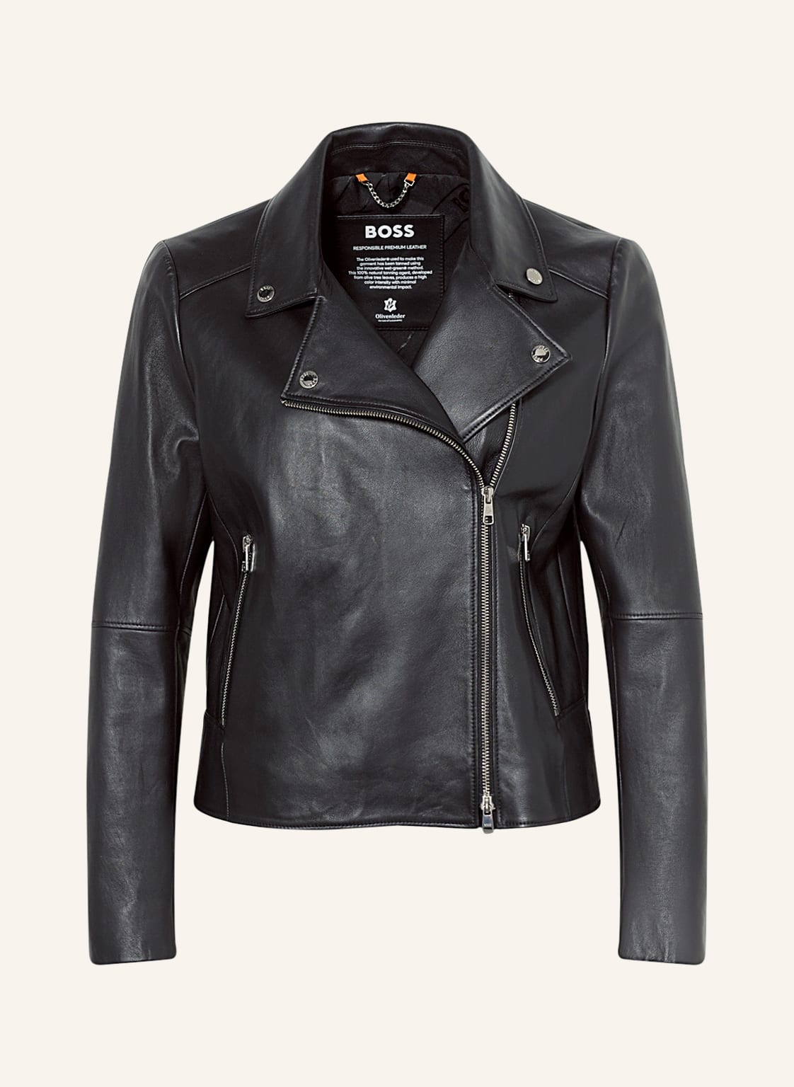 Image of Boss Lederjacke Saleli schwarz