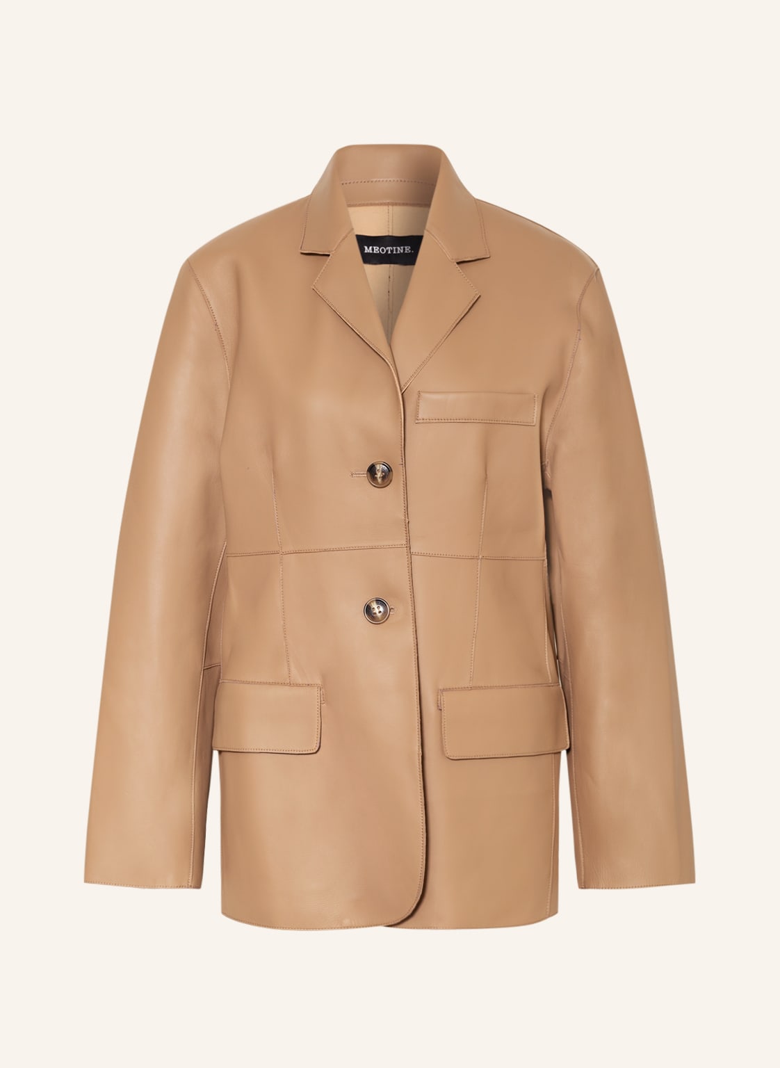 Image of Meotine Lederblazer beige