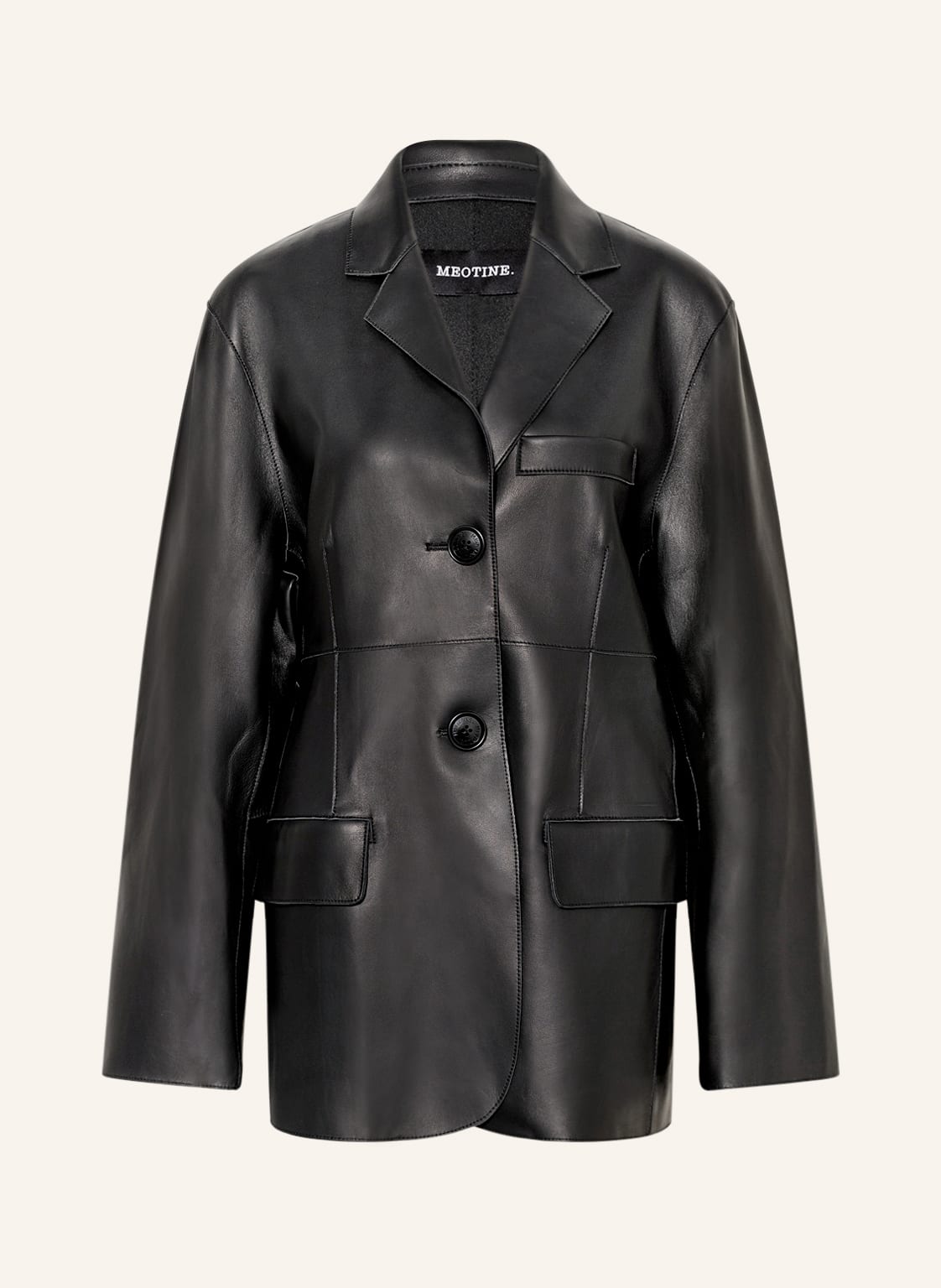 Image of Meotine Lederblazer schwarz