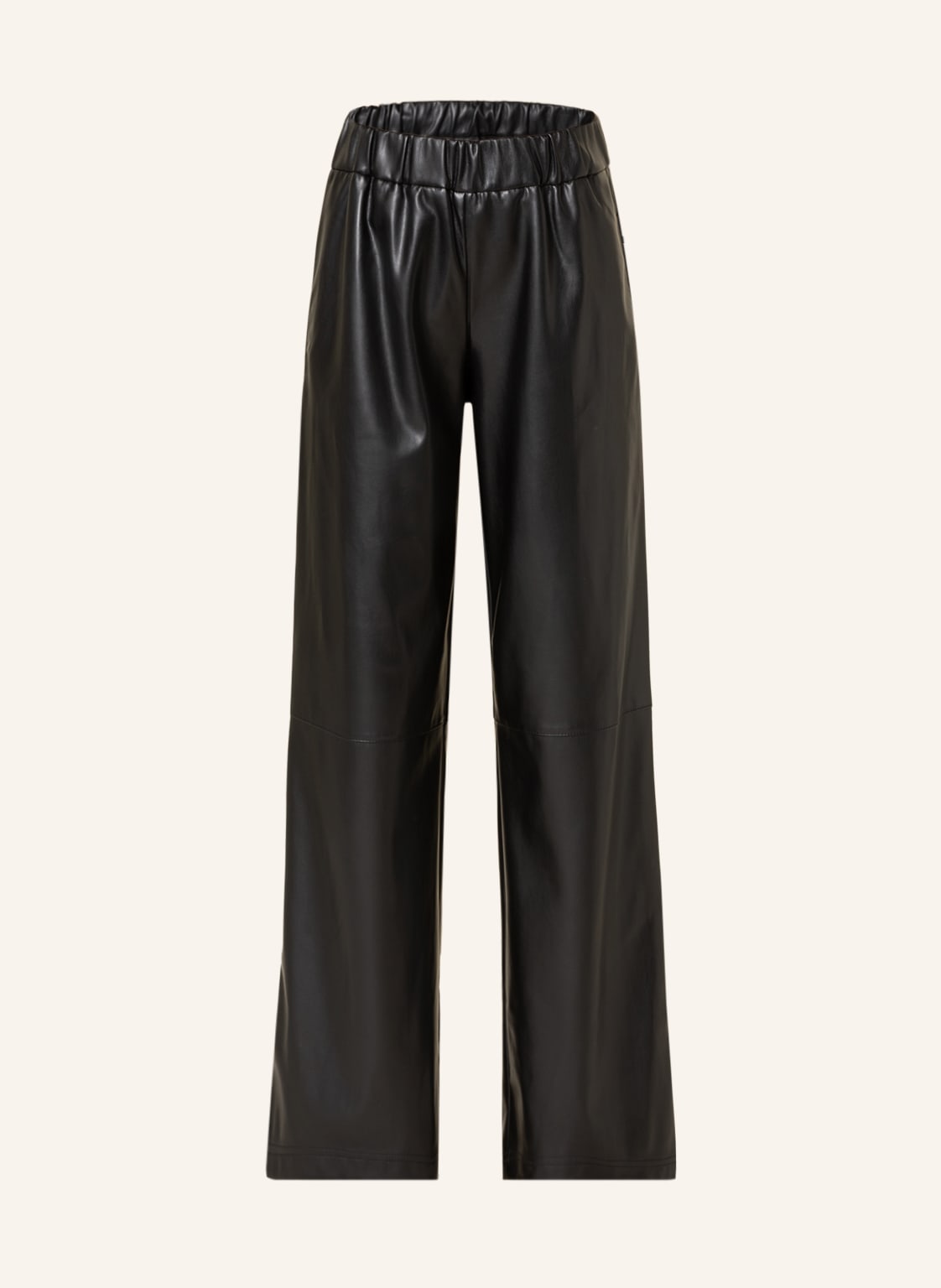 Image of Karo Kauer Hose In Lederoptik schwarz