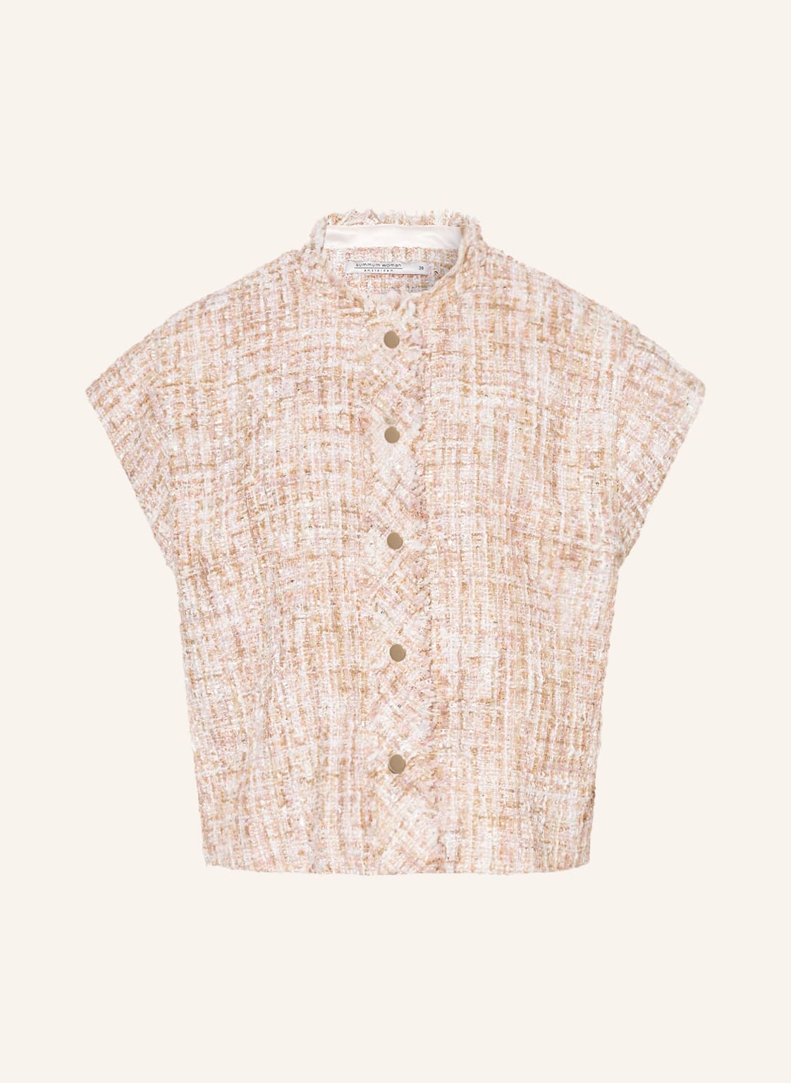 Image of Summum Woman Tweed-Weste Mit Glanzgarn rosa