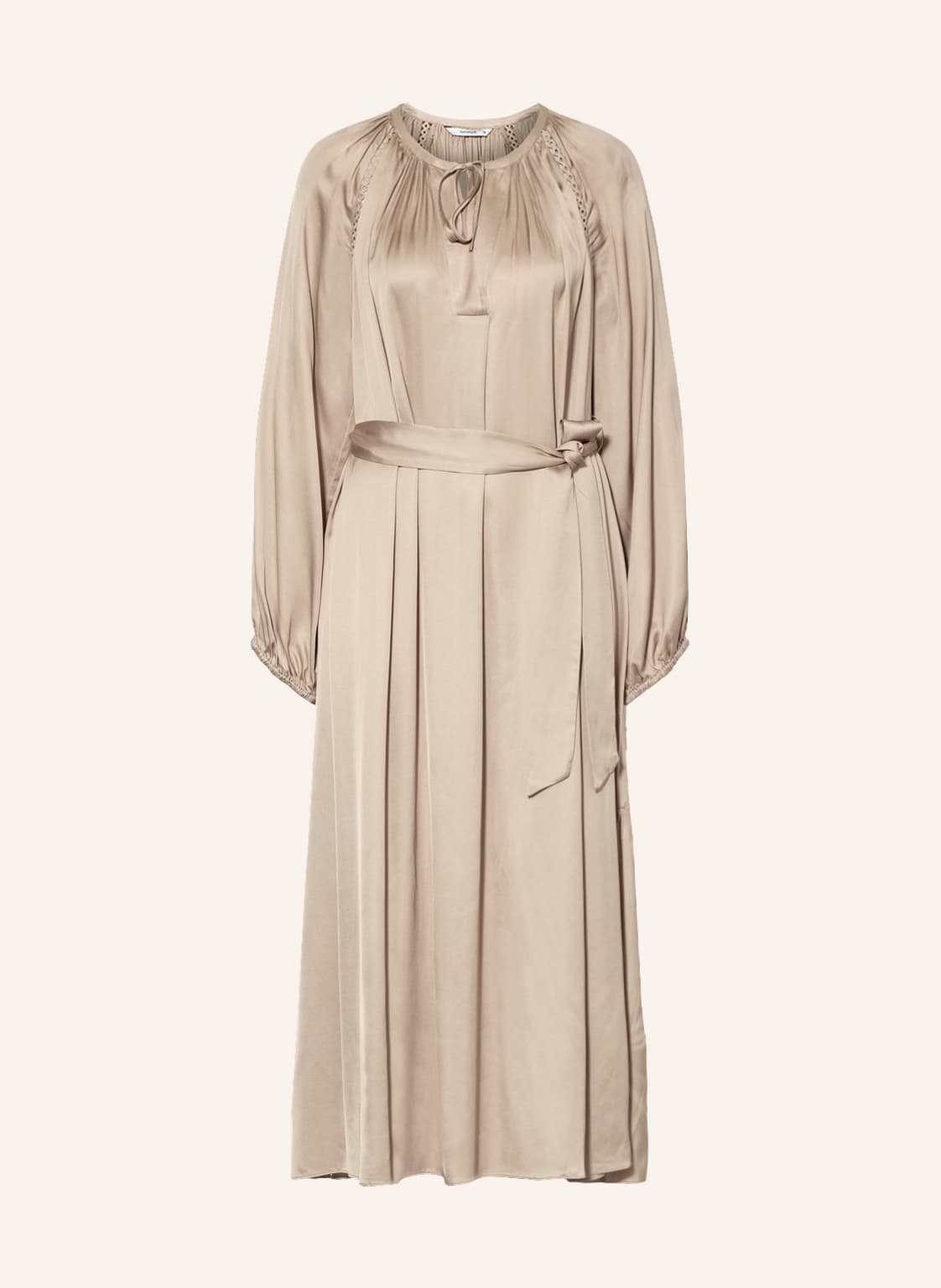 Image of Summum Woman Satinkleid Mit Lochspitze beige