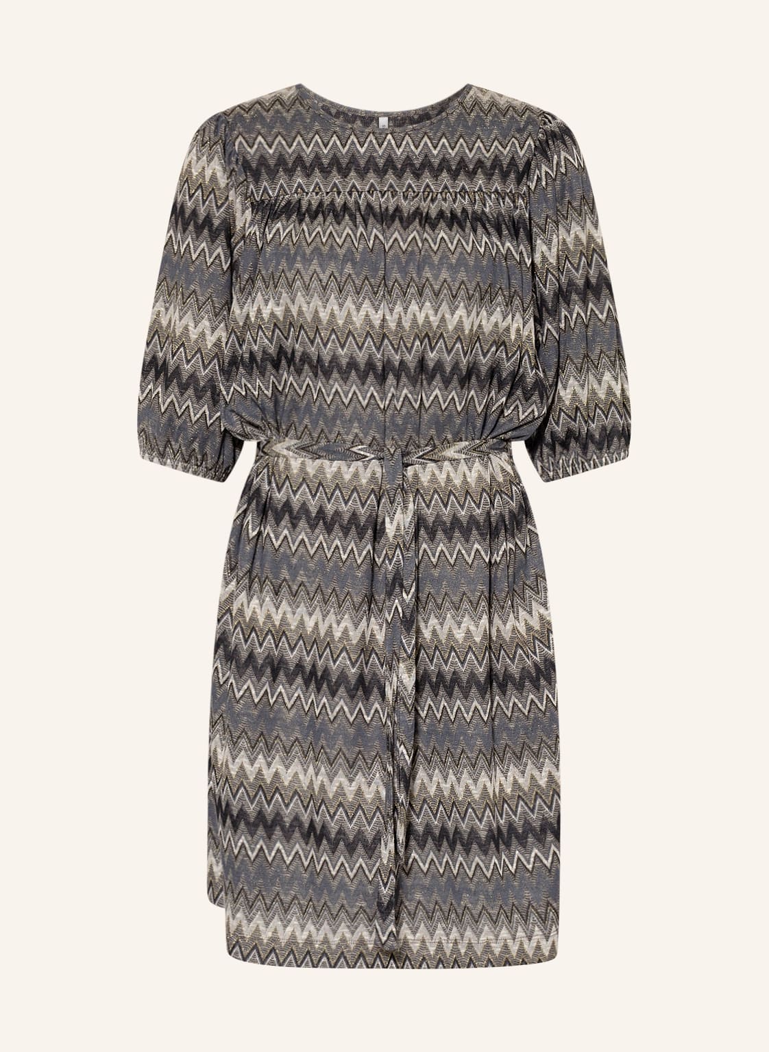 Image of Summum Woman Kleid Mit 3/4-Arm Und Glitzergarn grau