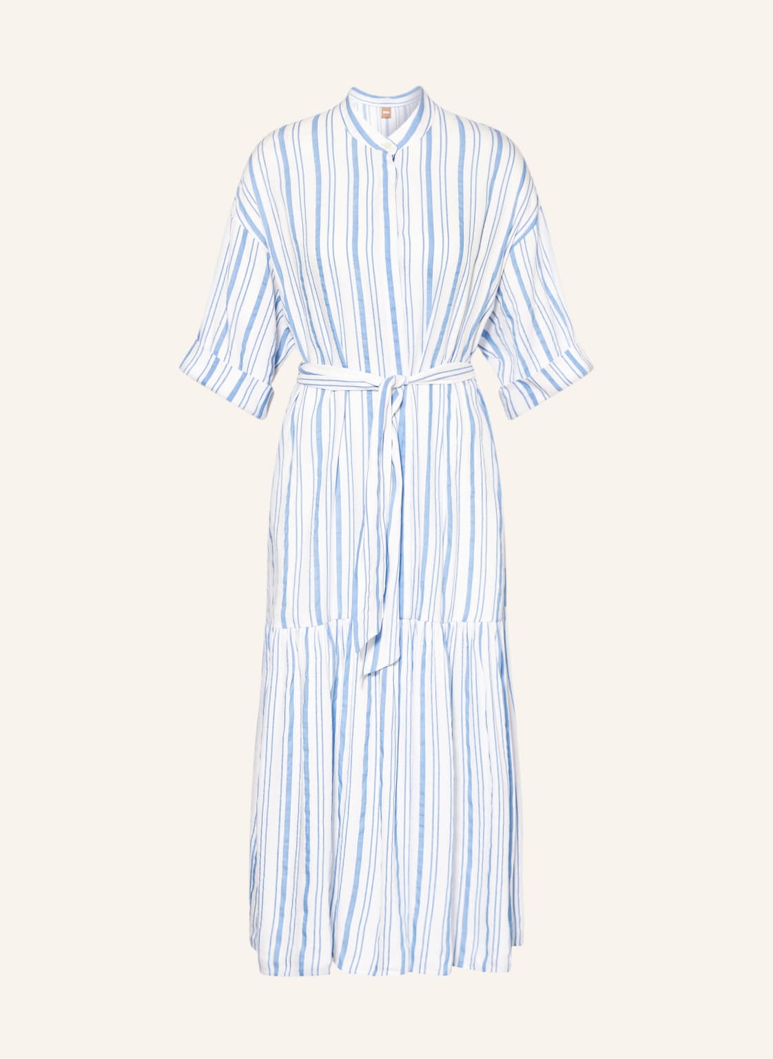 Image of Boss Kleid Dalinena Mit Leinen blau