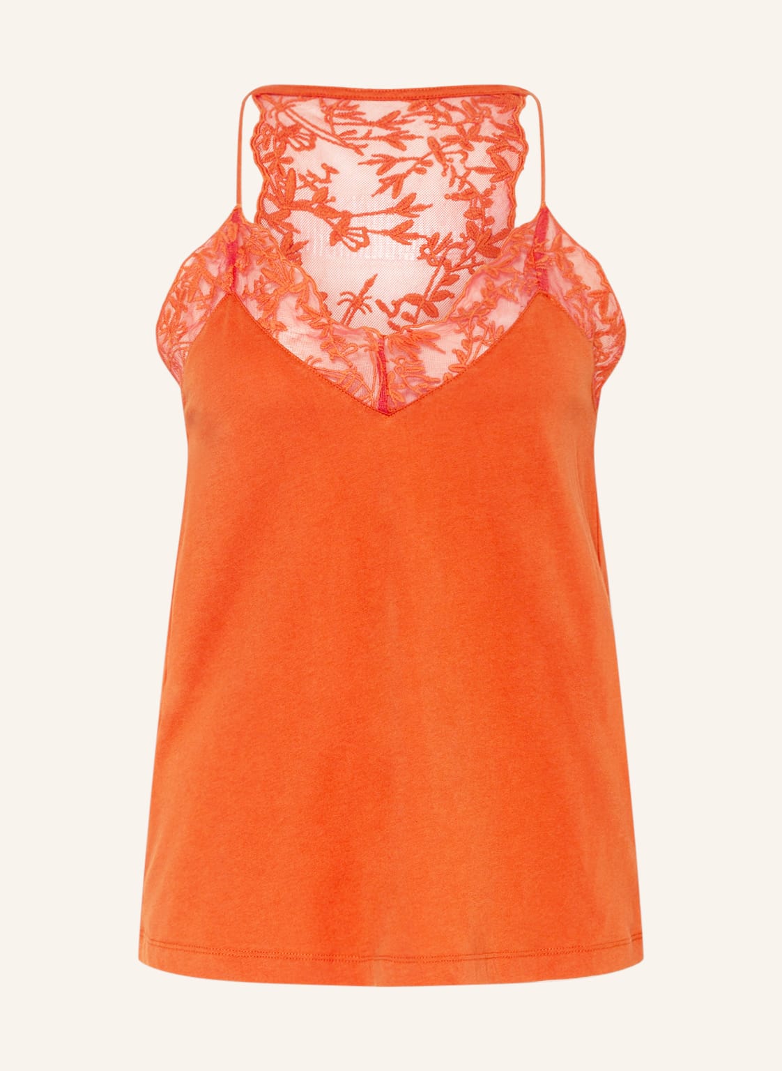 Image of Lanius Top Mit Spitze orange