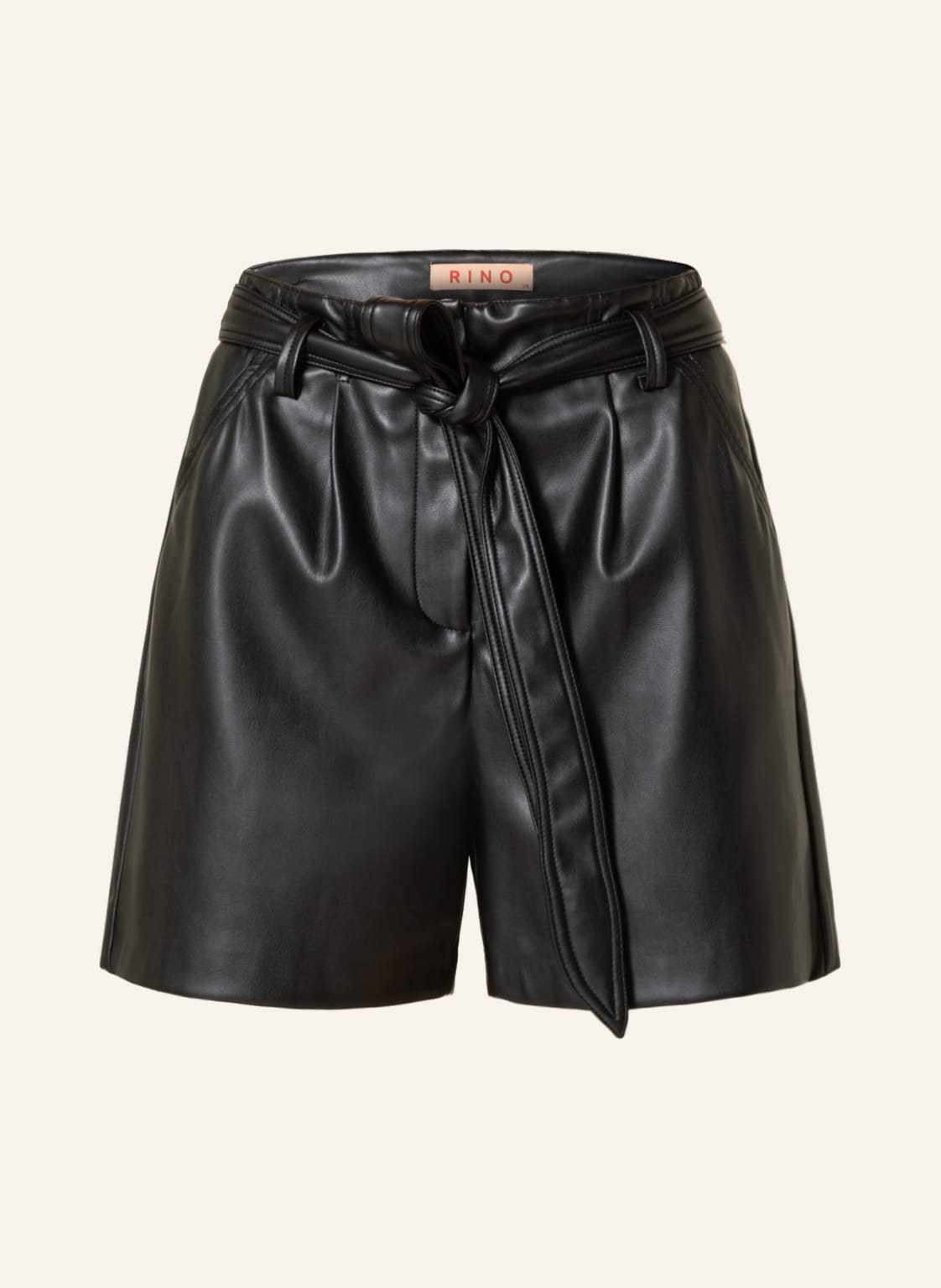 Image of Rino & Pelle Paperbag-Shorts In Lederoptik schwarz