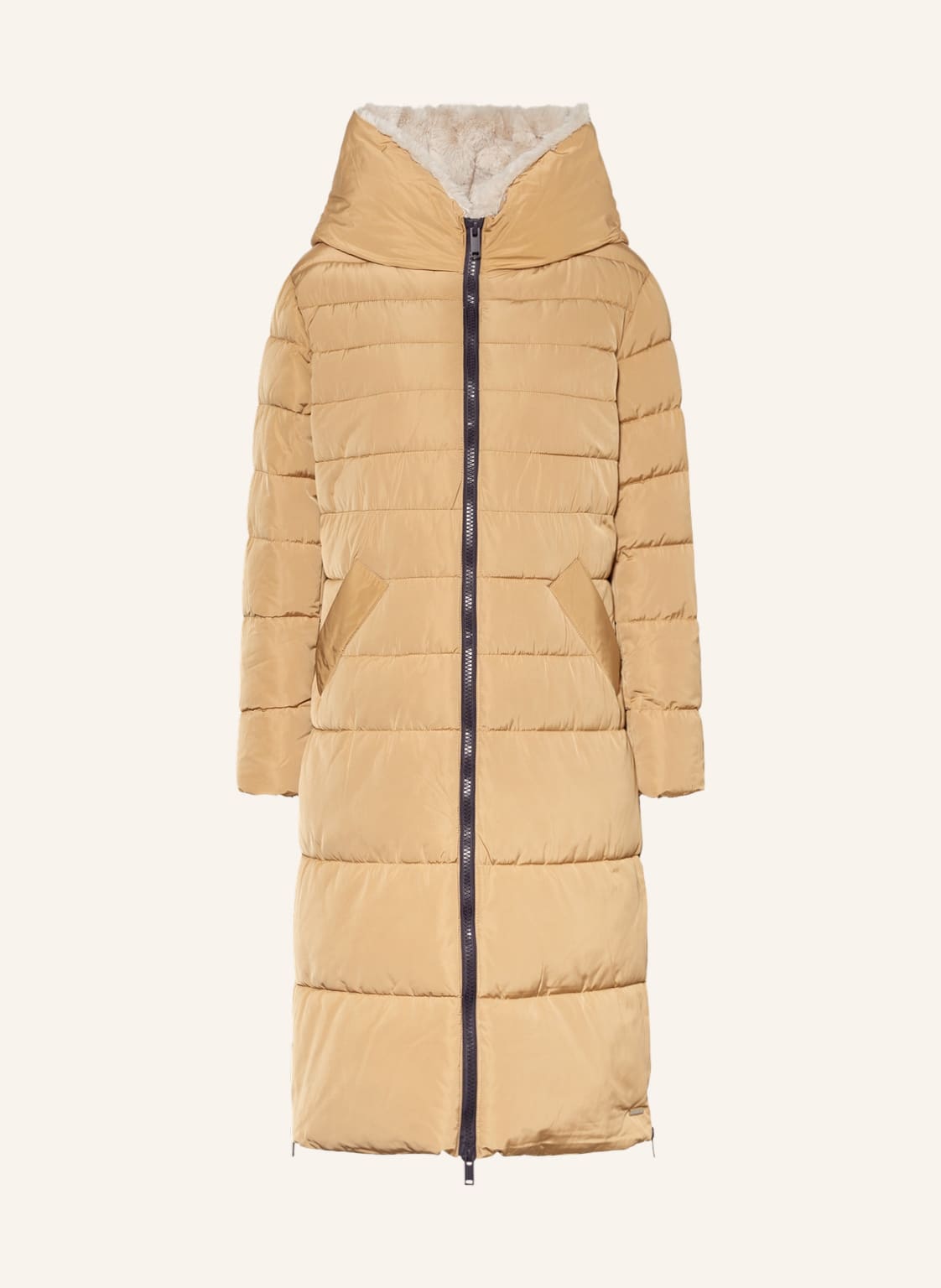 Image of Rino & Pelle Steppmantel Keilafur Mit Kunstpelz beige