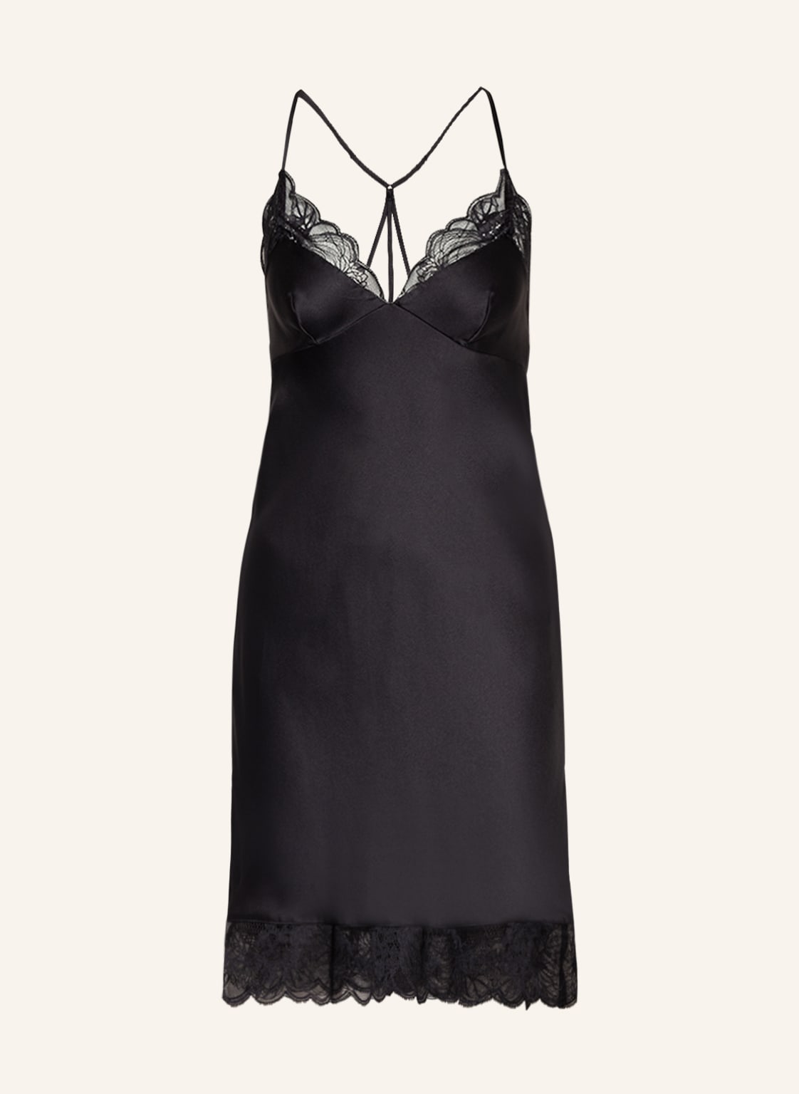 Image of Chantelle Negligé Midnight Flowers Aus Satin schwarz