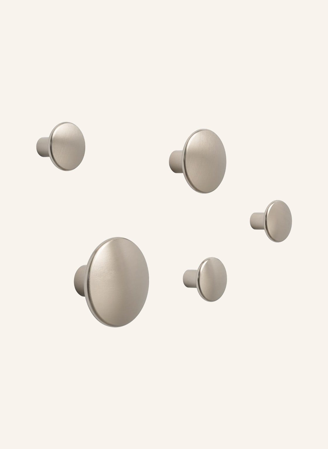 Image of Muuto 5-Tlg. Wandhaken-Set Dots Metal beige