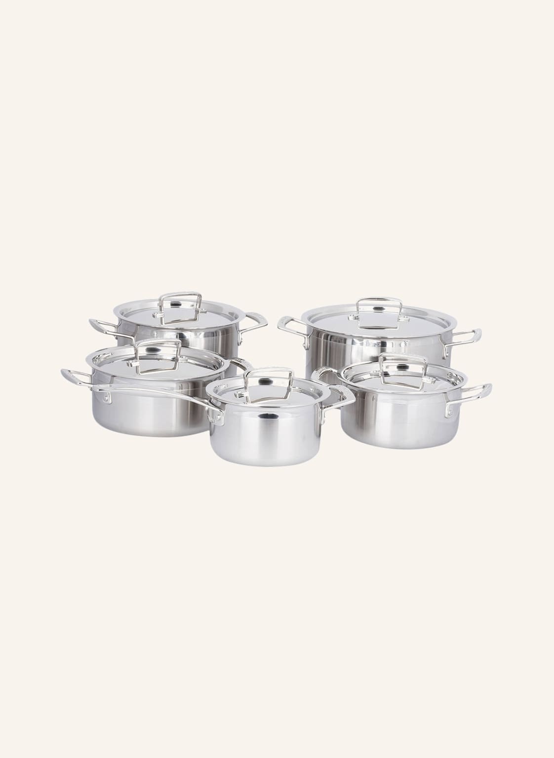 Image of Le Creuset 5-Tlg.Topfset 3-Ply silber