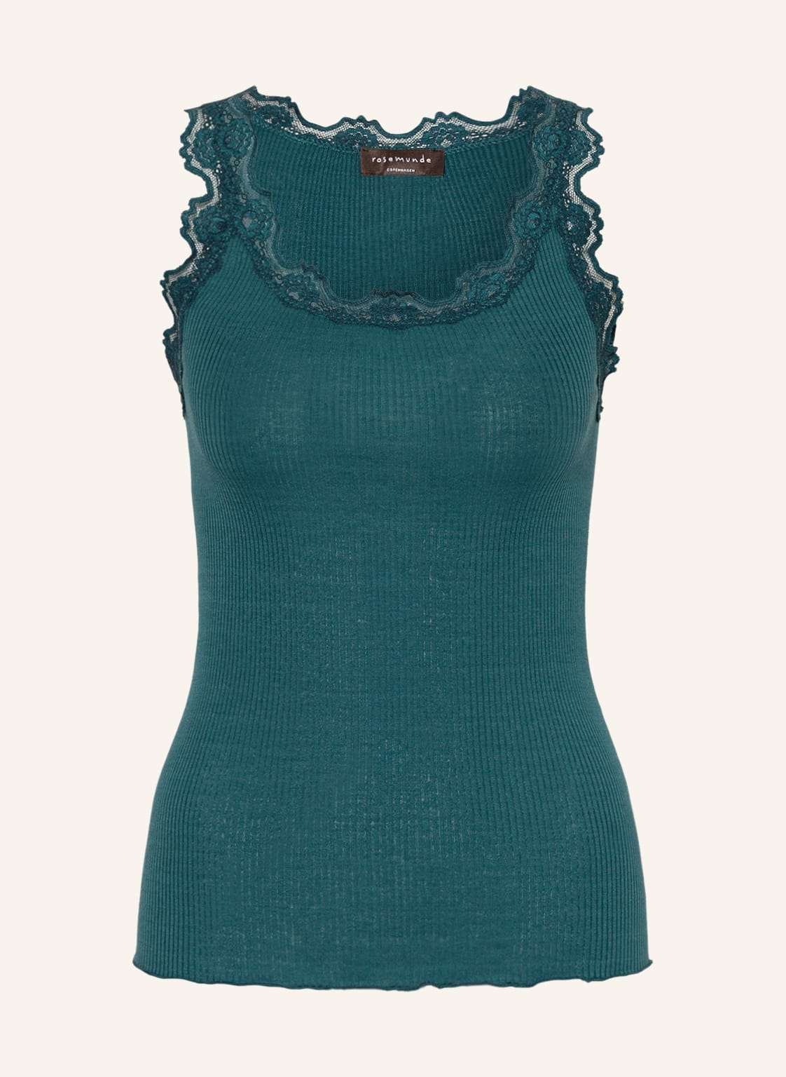 Image of Rosemunde Seidentop Babette Mit Spitze gruen