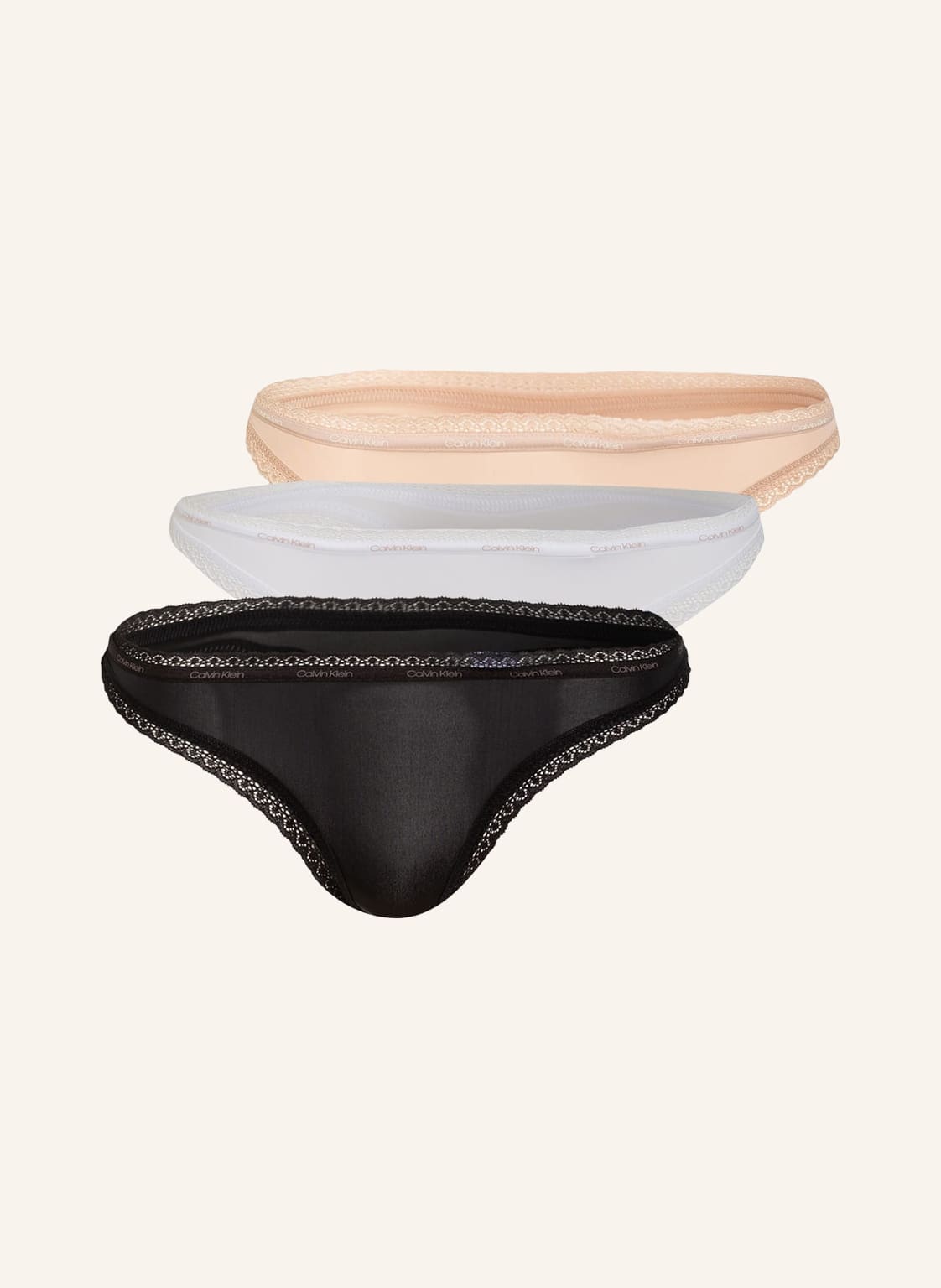Image of Calvin Klein 3er-Pack Strings schwarz