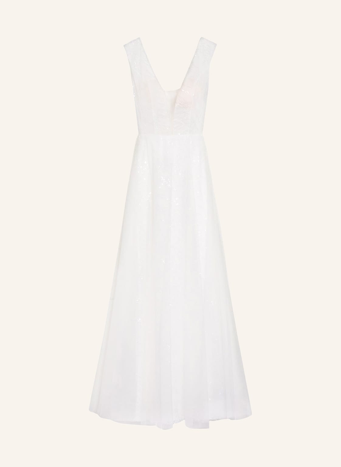 Image of Unique Abendkleid Mit Paillettenbesatz weiss