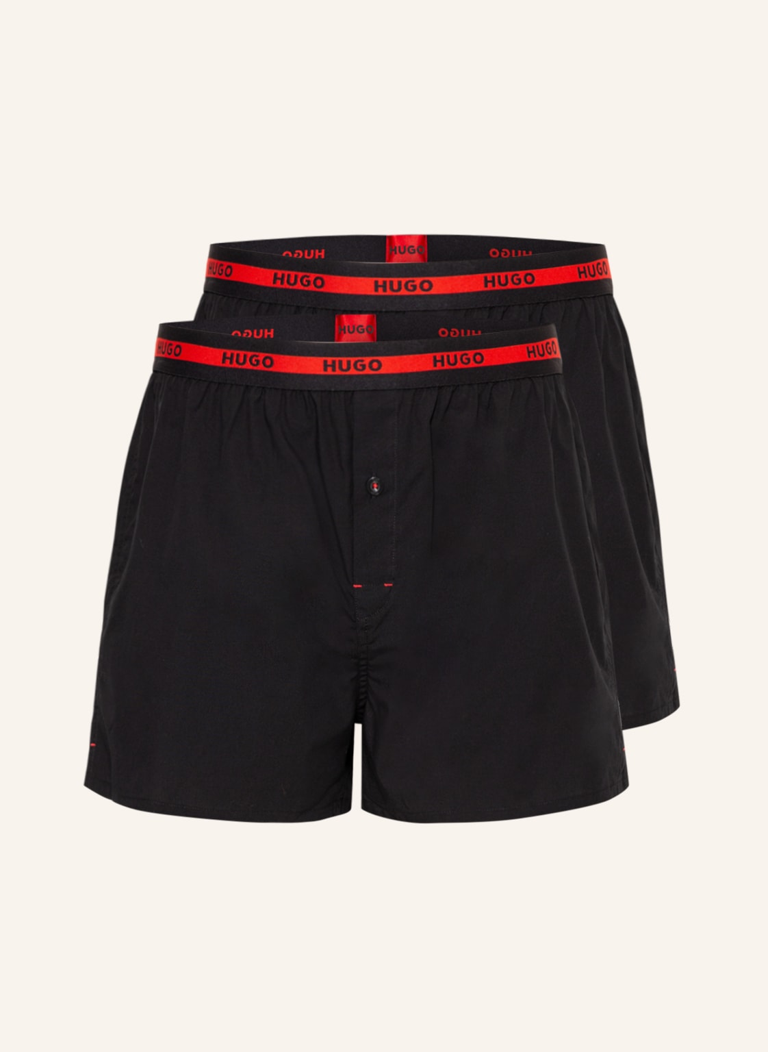 Image of Hugo 2er-Pack Web-Boxershorts schwarz
