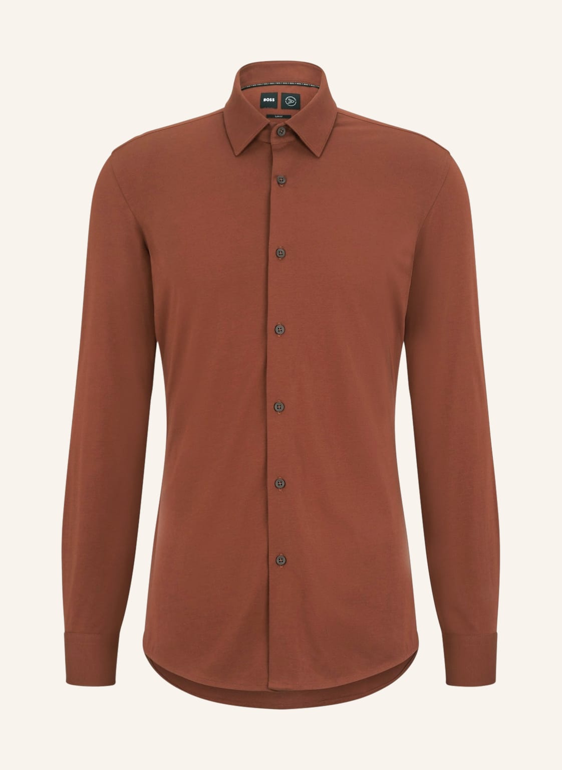 Image of Boss Jerseyhemd Hank Slim Fit braun