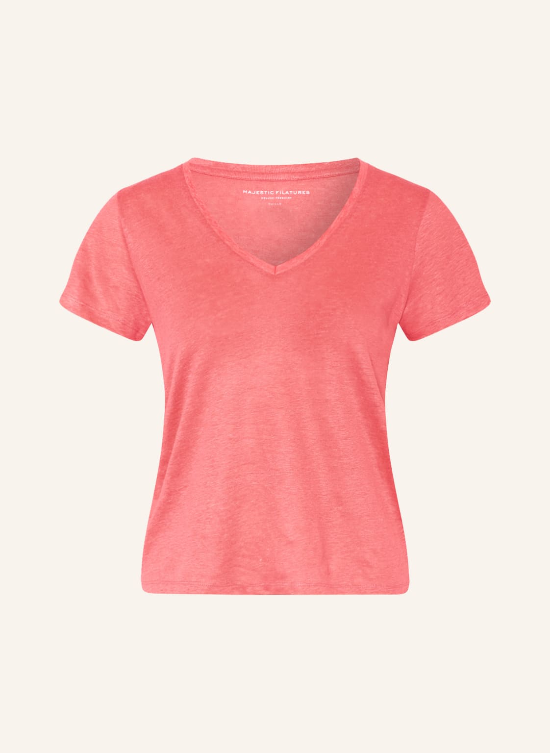 Image of Majestic Filatures T-Shirt Aus Leinen rot