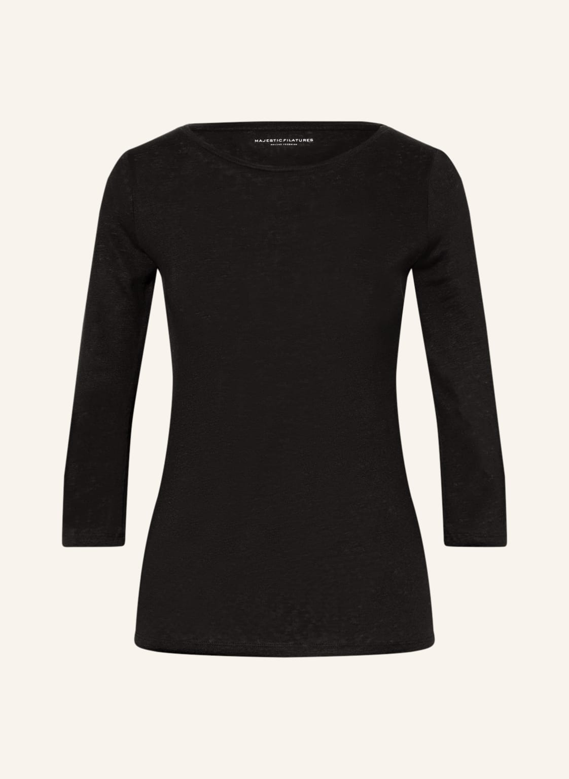 Image of Majestic Filatures Leinenshirt Mit 3/4-Arm schwarz