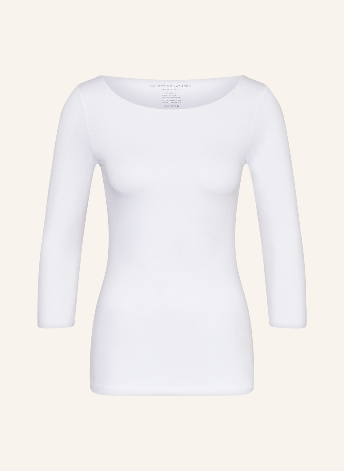 Image of Majestic Filatures Shirt Mit 3/4-Arm weiss