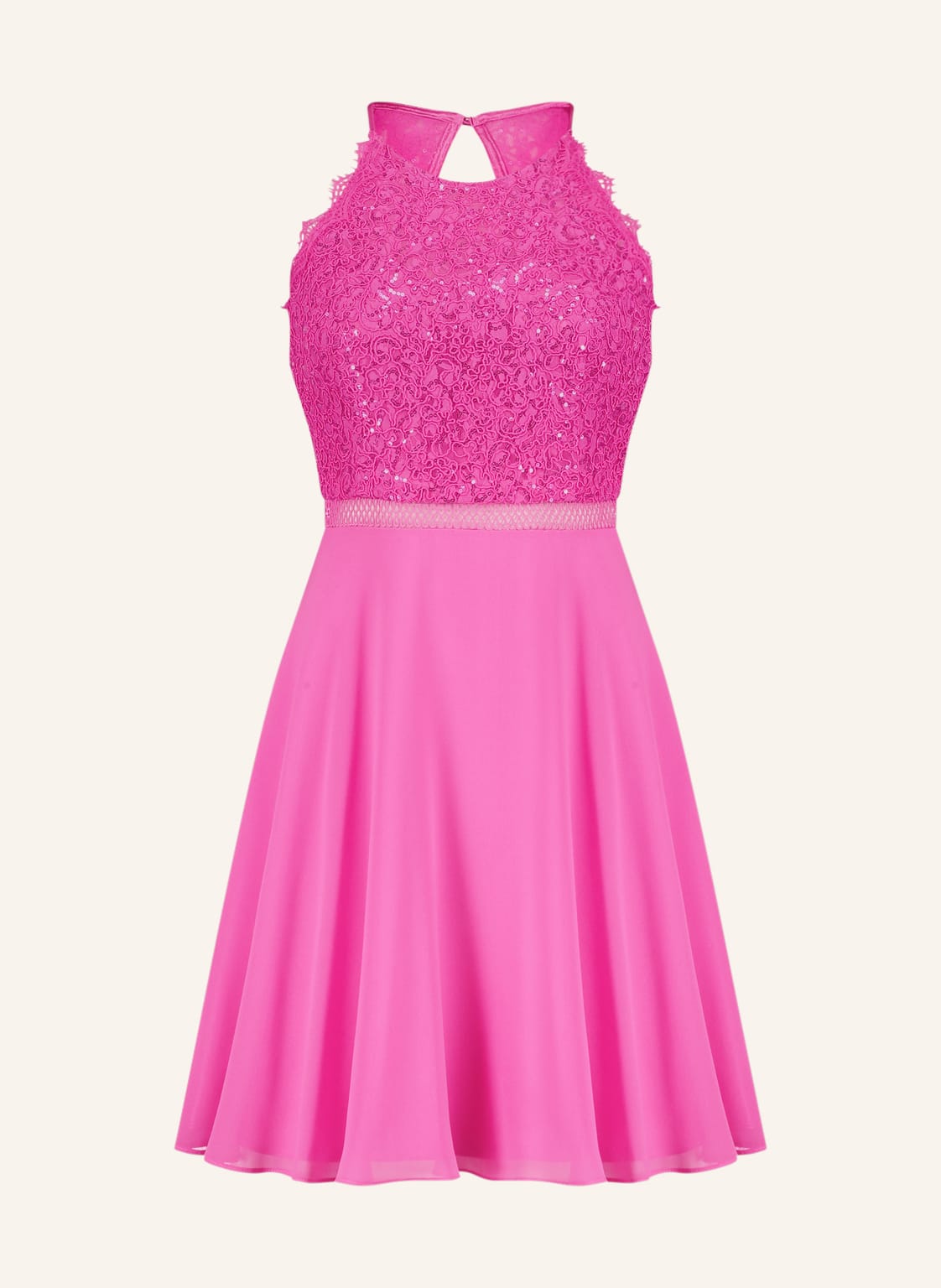 Image of Vm Vera Mont Cocktailkleid Mit Spitze Und Pailletten pink