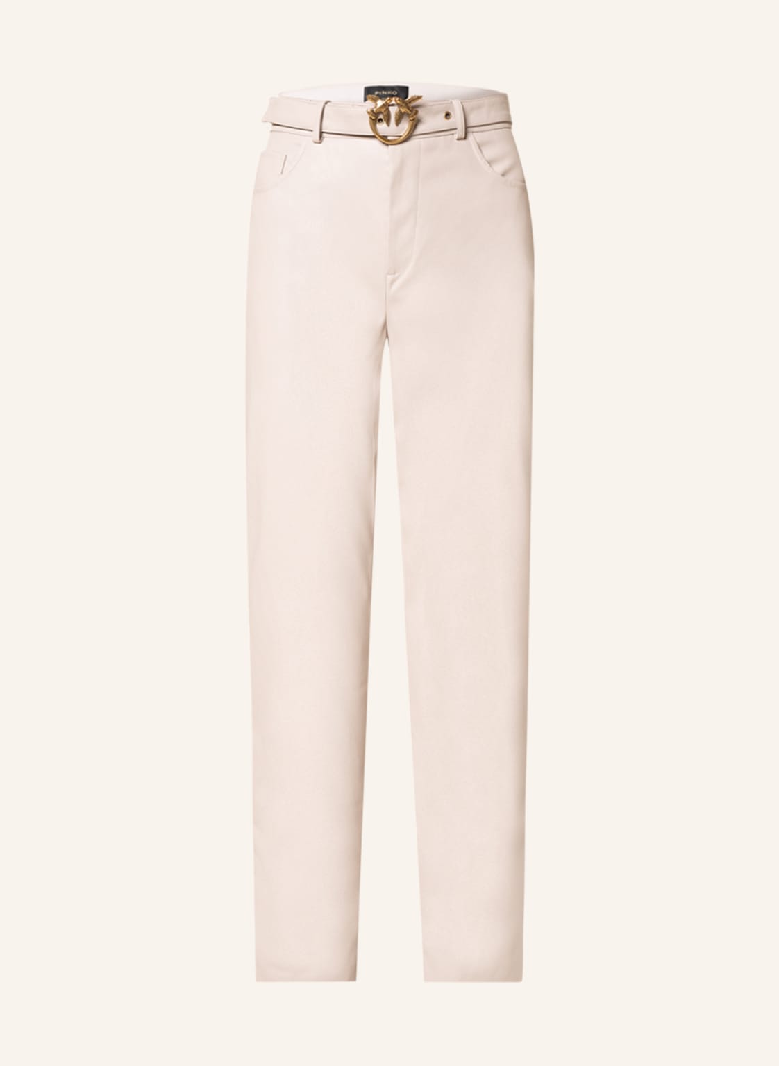 Image of Pinko Hose Susan In Lederoptik grau