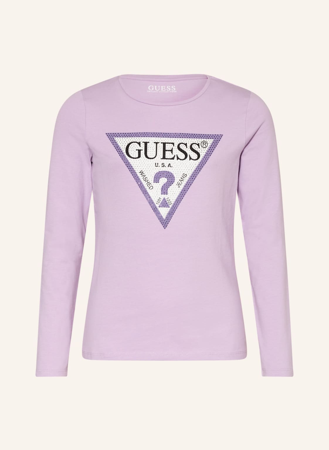 Image of Guess Longsleeve Mit Schmucksteinen violett