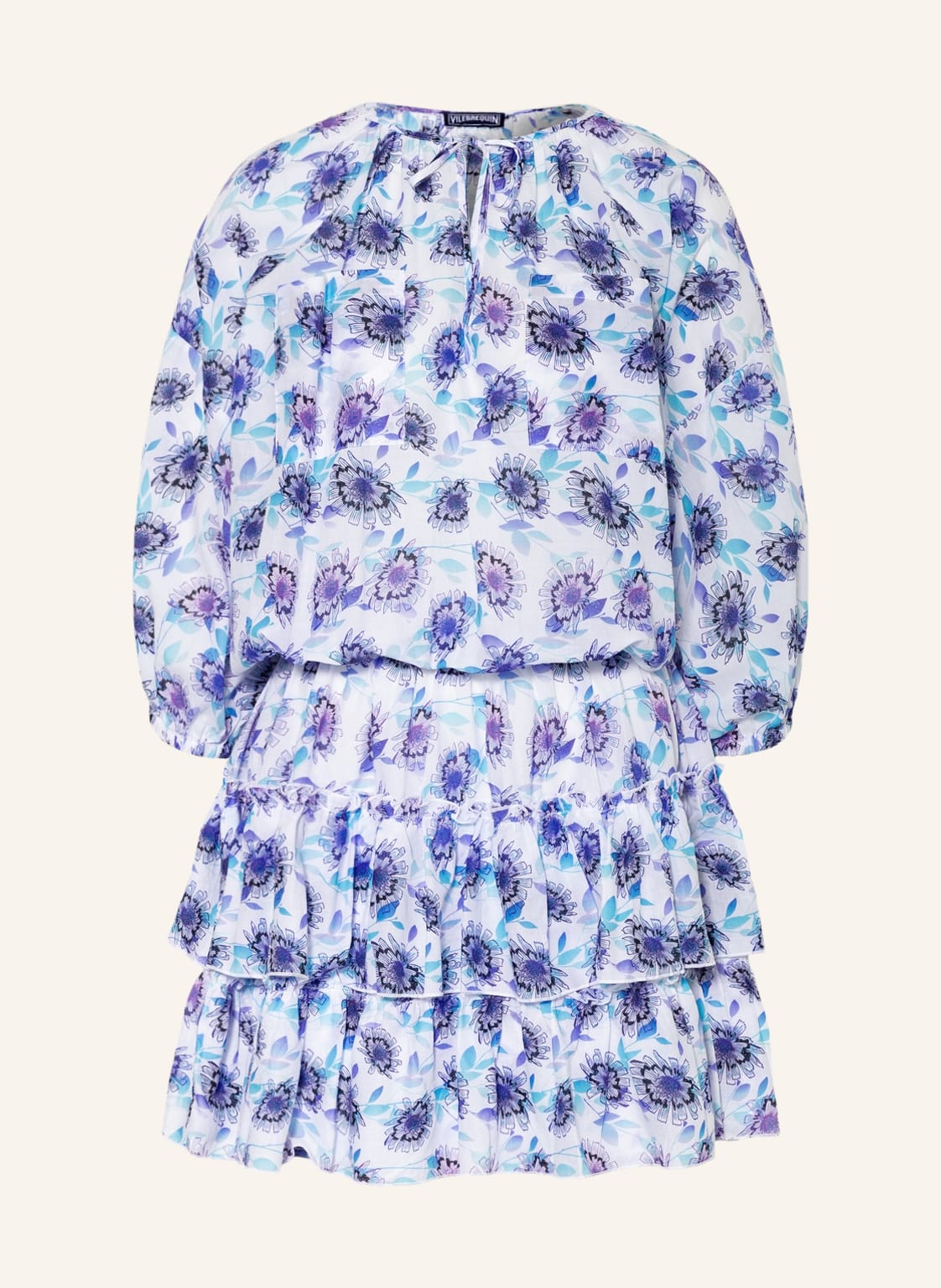 Image of Vilebrequin Strandkleid Lauriane Mit 3/4-Arm Und Volants weiss